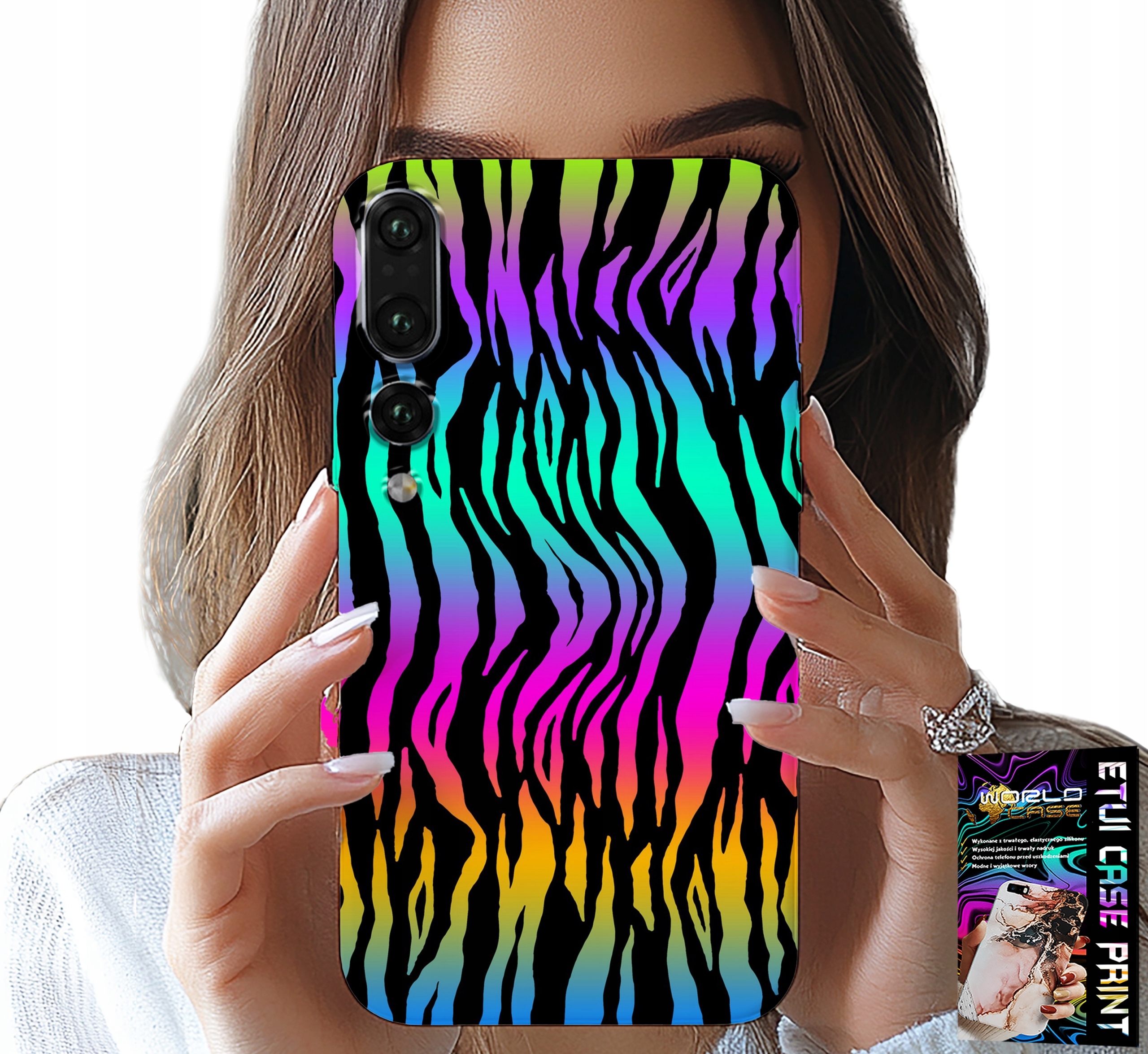 ETUI DO HUAWEI P20 PLUS - ABSTRAKCYJNE KOLOROWE WZORY CASE + FOLIA