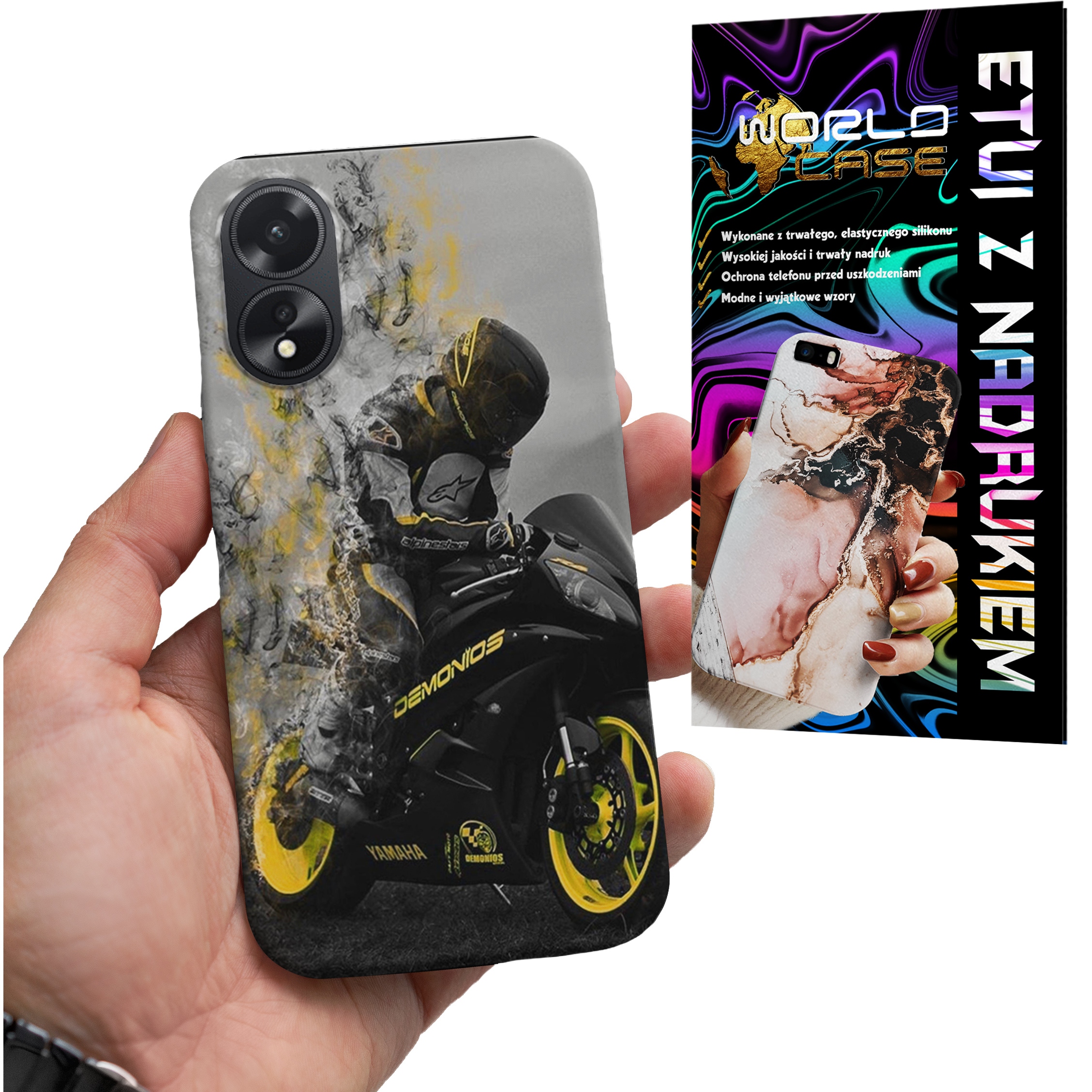 ETUI CASE DO OPPO A78 5G / A58 5G - MOTOR FAN Motocykle MĘSKIE WZORY PLECKI