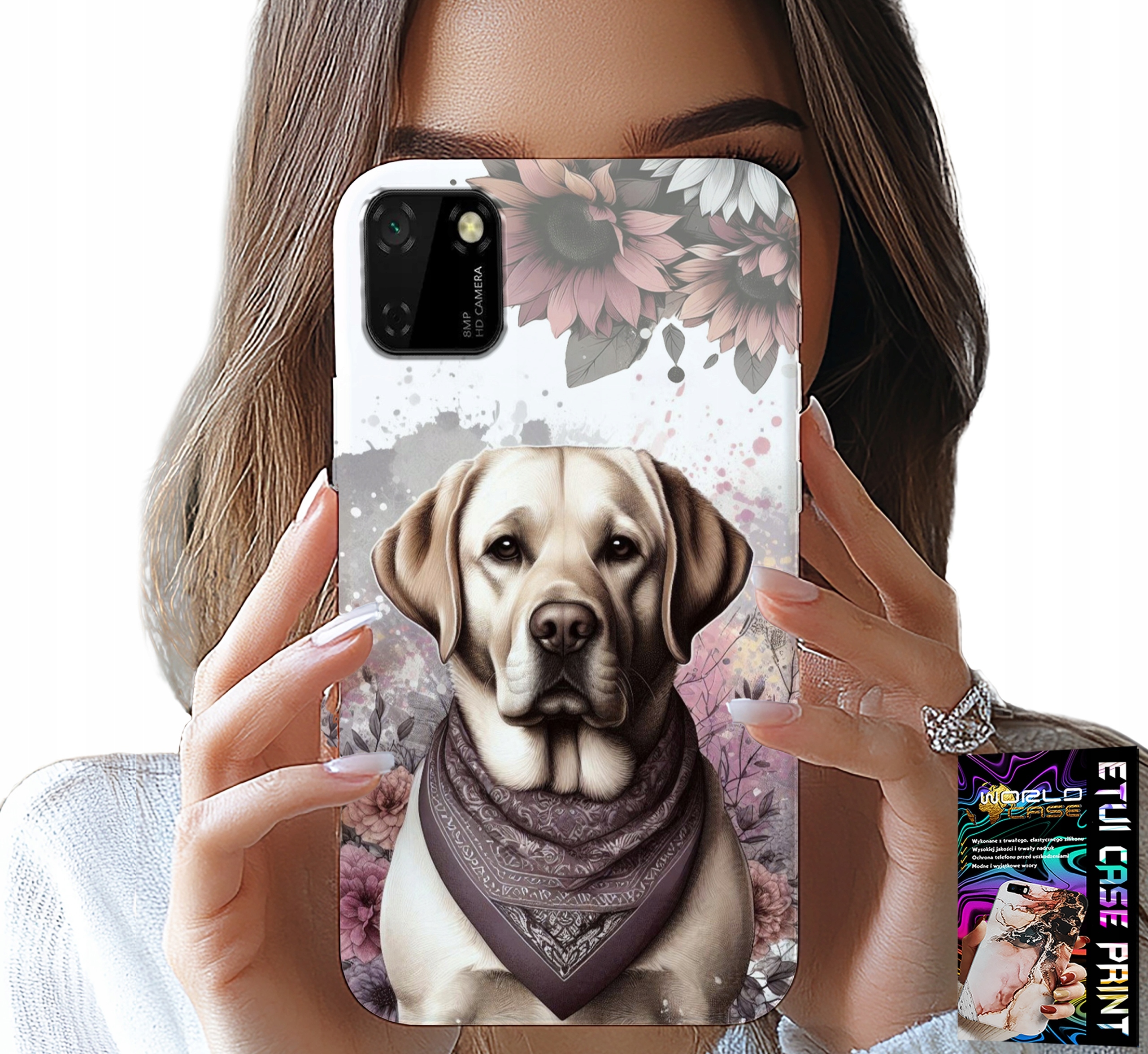 ETUI DO HUAWEI Y5P - PIESEK PIESKI HUSKY PSIE WZORY + SZKŁO