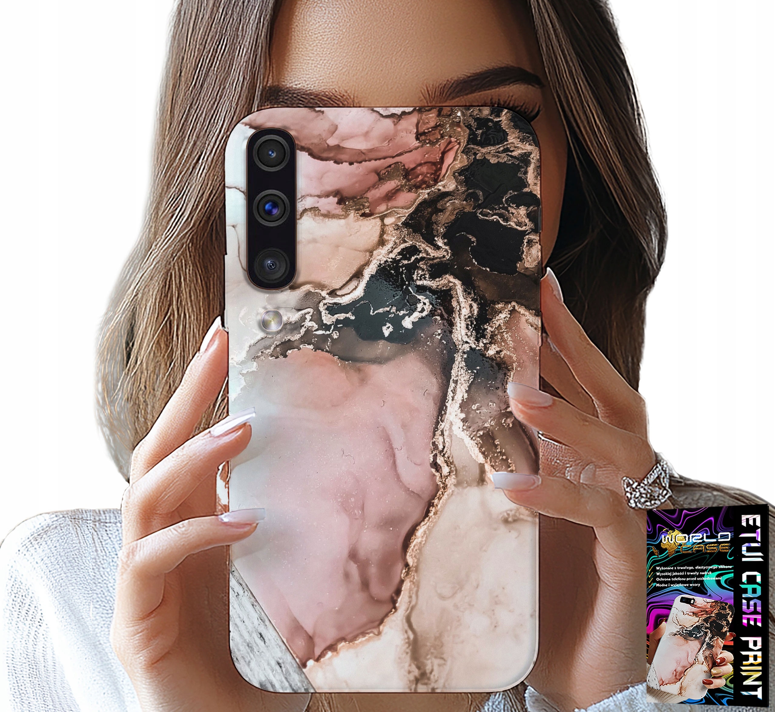 ETUI DO SAMSUNG GALAXY A70 - ELEGANCKI MARMUREK MODNE WZORY + SZKŁO