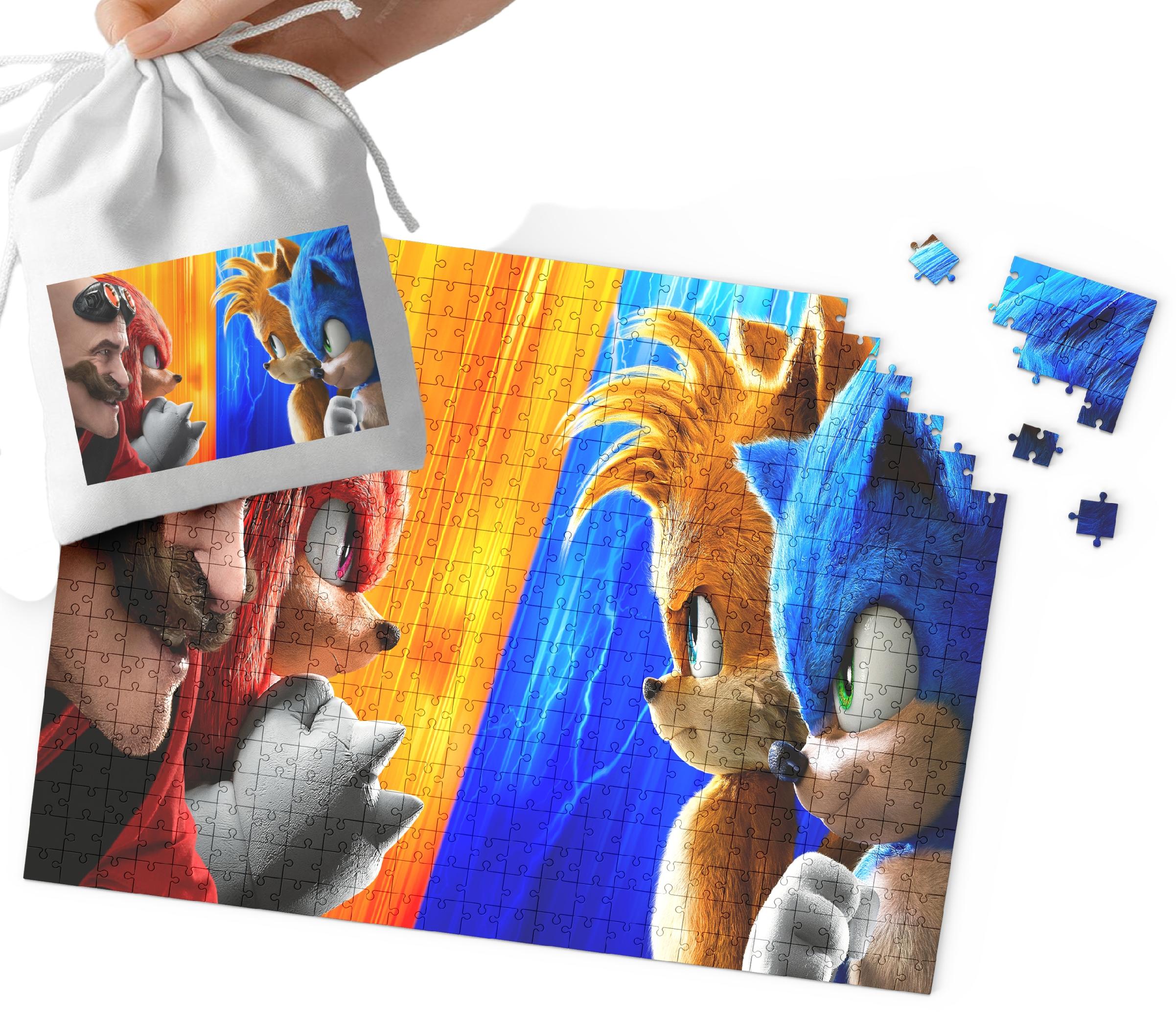 PUZZLE - SONIC WZORY Z BAJEK I GIER PREZENT DLA DZIECI 96EL + WORECZEK