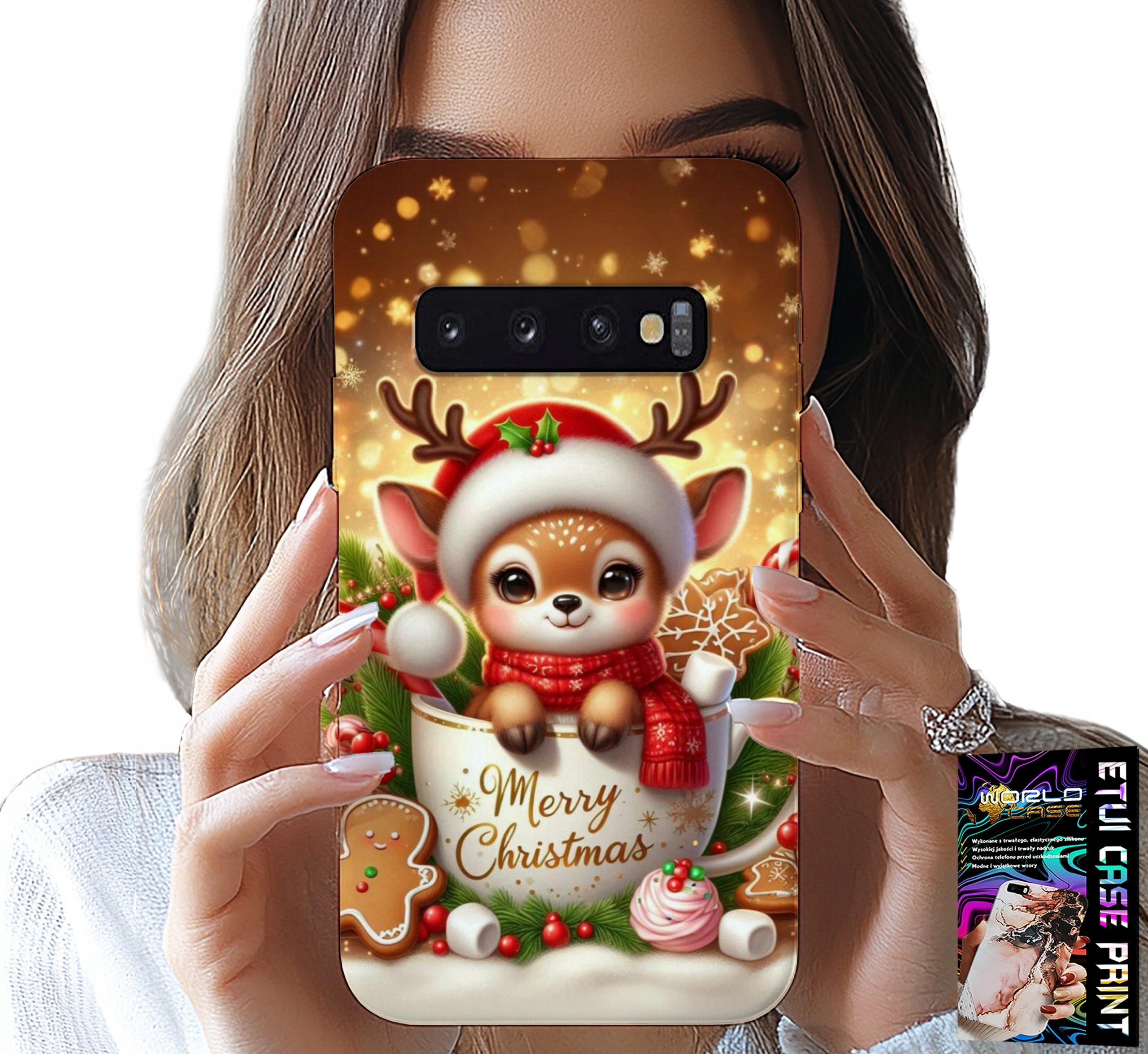 ETUI DO SAMSUNG GALAXY S10 - RENIFEREK SŁODKI RENIFER ŚWIĄTECZNE WZÓR