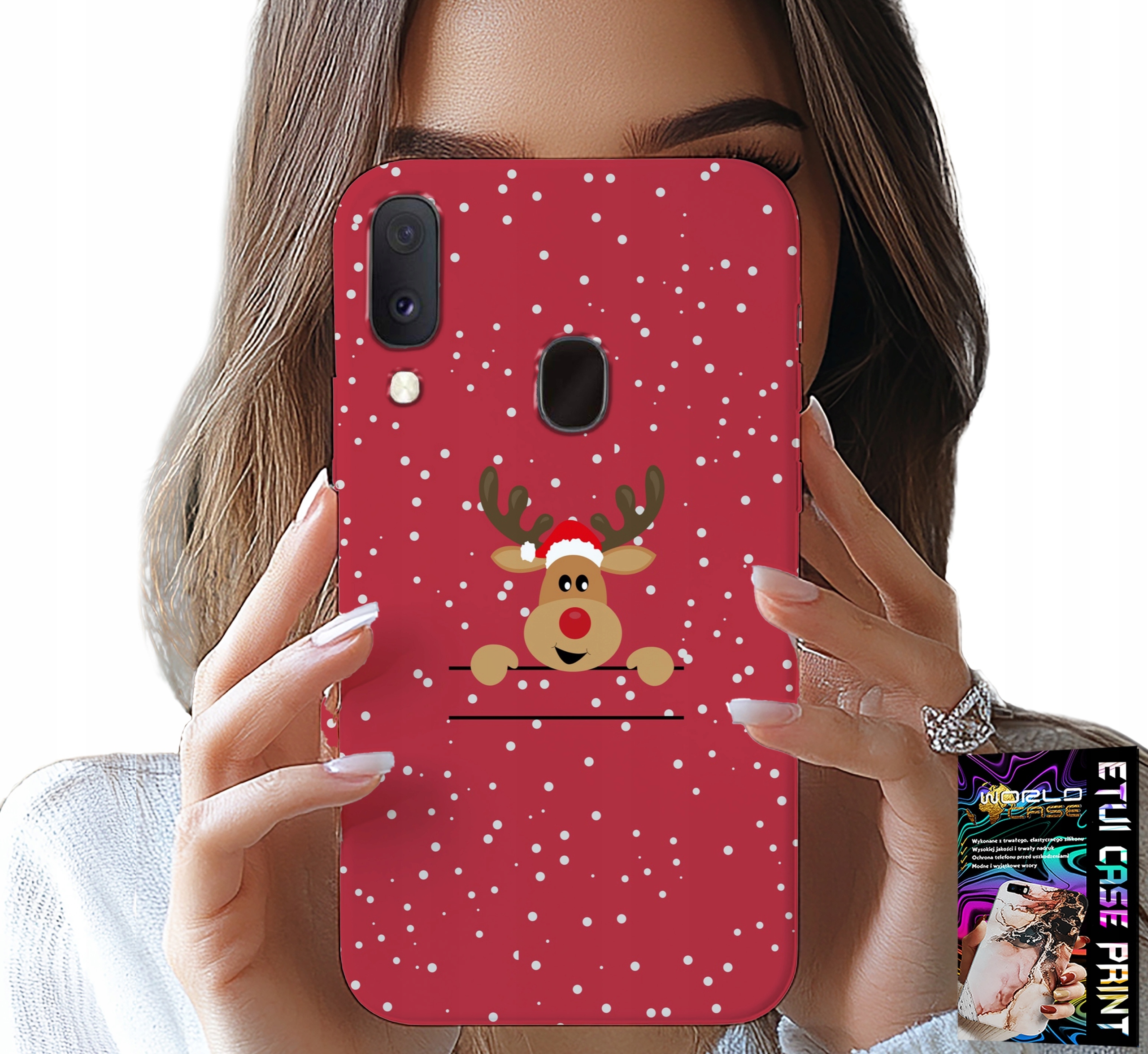 ETUI DO SAMSUNG GALAXY A20E - ŚWIĄTECZNY RENIFER MIKOŁAJ ŚWIĘTA +SZKŁO