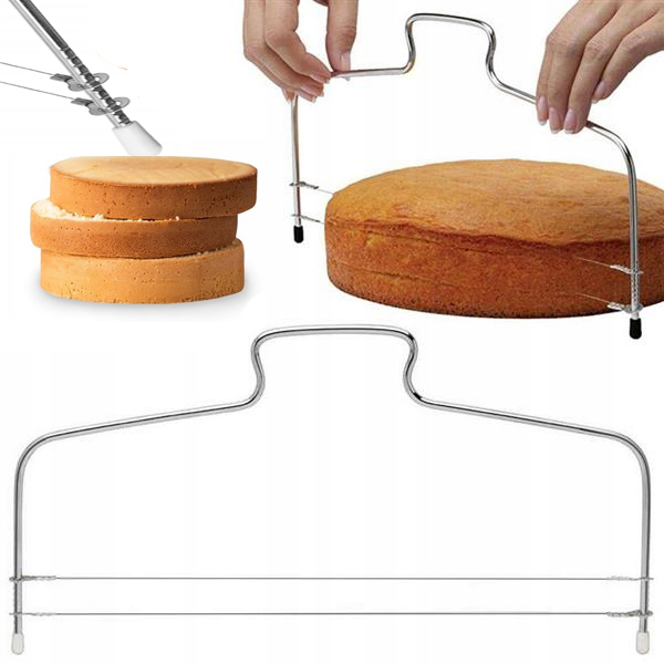 NÓŻ STRUNOWY do Cięcia Krojenia Biszkoptu Ciasta Tortu 33cm 2 Struny tort
