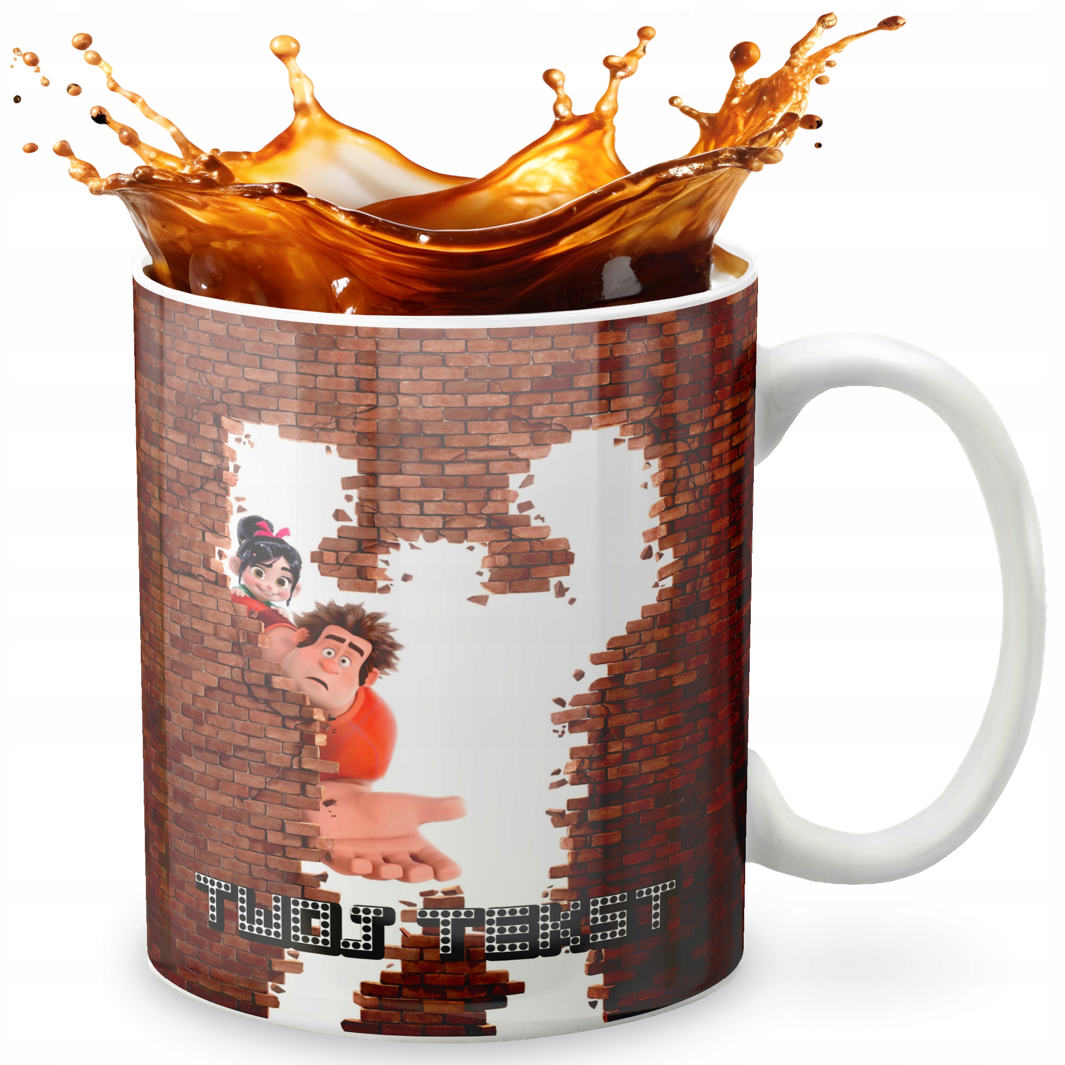 KUBEK 330ml GRAFIKA PREZENT ŚWIĘTA WZÓR - BAJKA RALF RALPH + IMIĘ