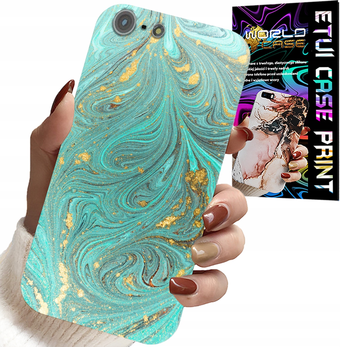ETUI DO IPHONE 5 / 5S / 5C - MARMURKOWE WZORY + SZKŁO HARTOWANE