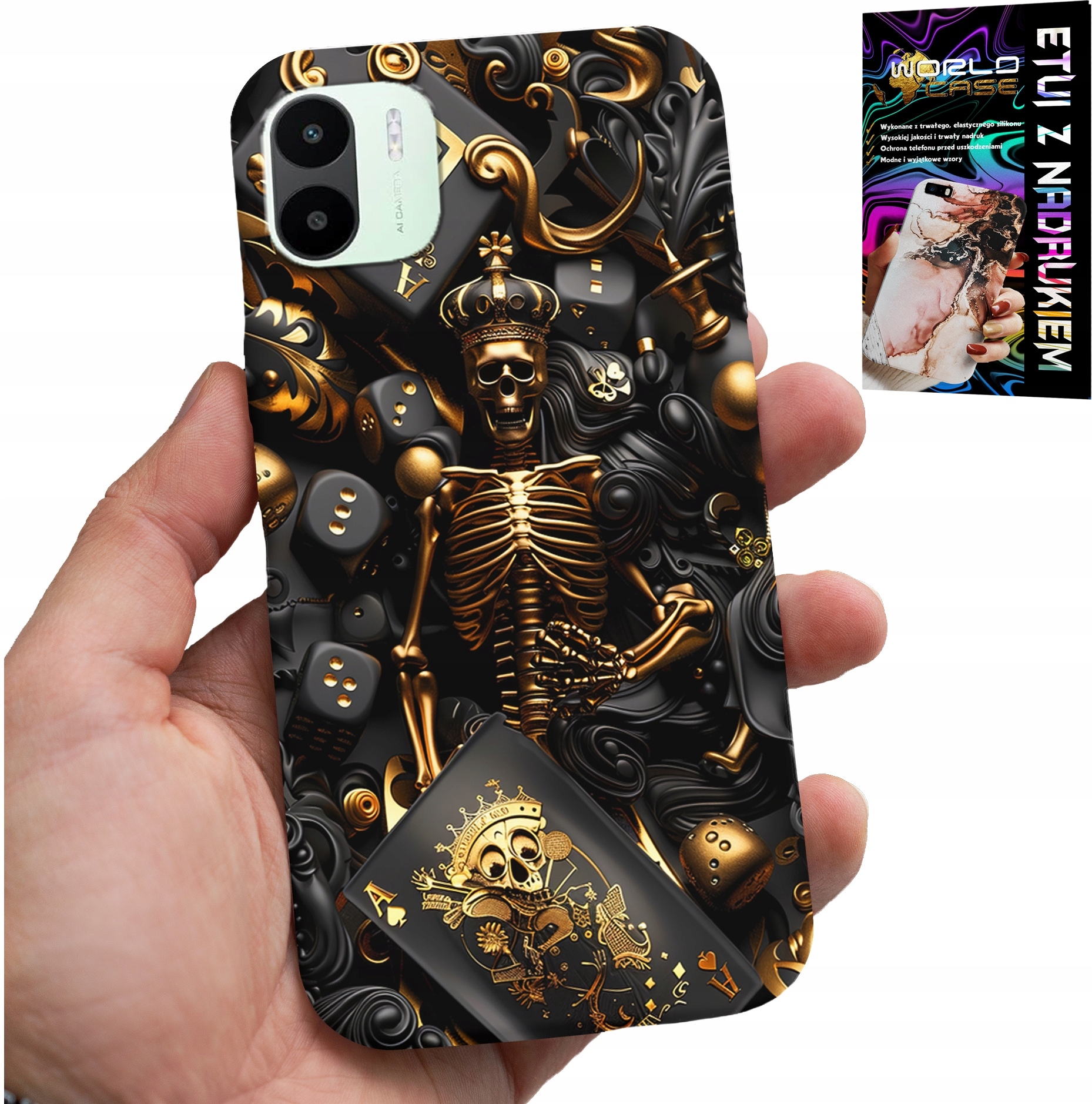 ETUI DO XIAOMI REDMI A2 - KRÓL POKER KOŚCI AS WZORY DLA MEN +FOLIA