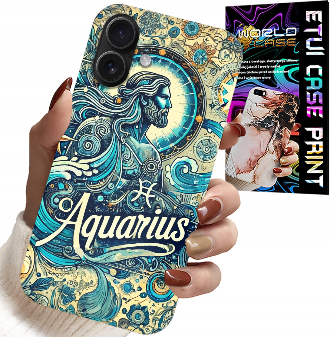 ETUI DO IPHONE 16 PLUS - ZNAK ZODIAKU, WODNIK, ASTRONOMIA PLECKI