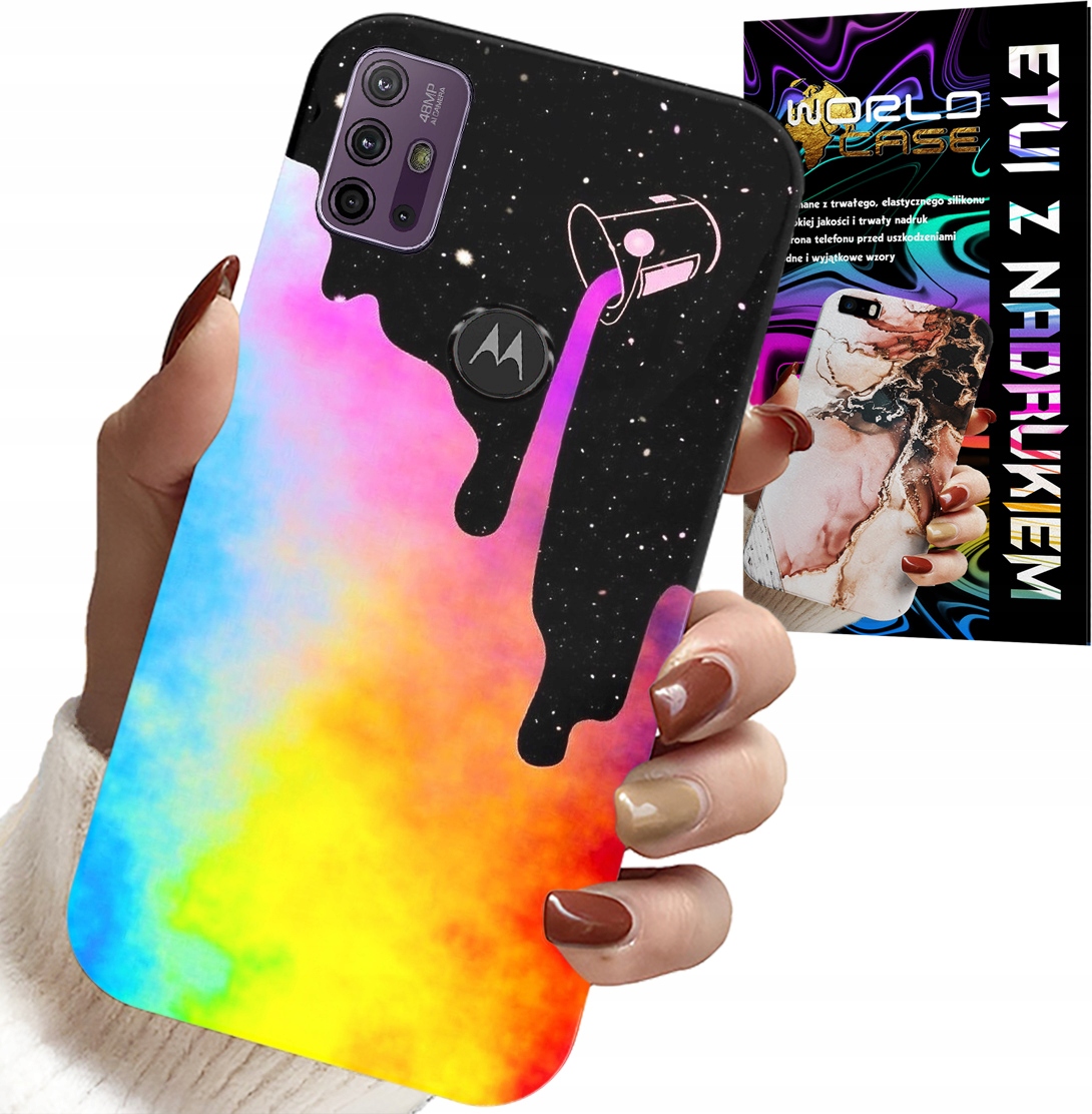 ETUI DO MOTOROLA MOTO G10 / G30 - TĘCZOWE KOLOROWE WZORY, FARBA + FOLIA
