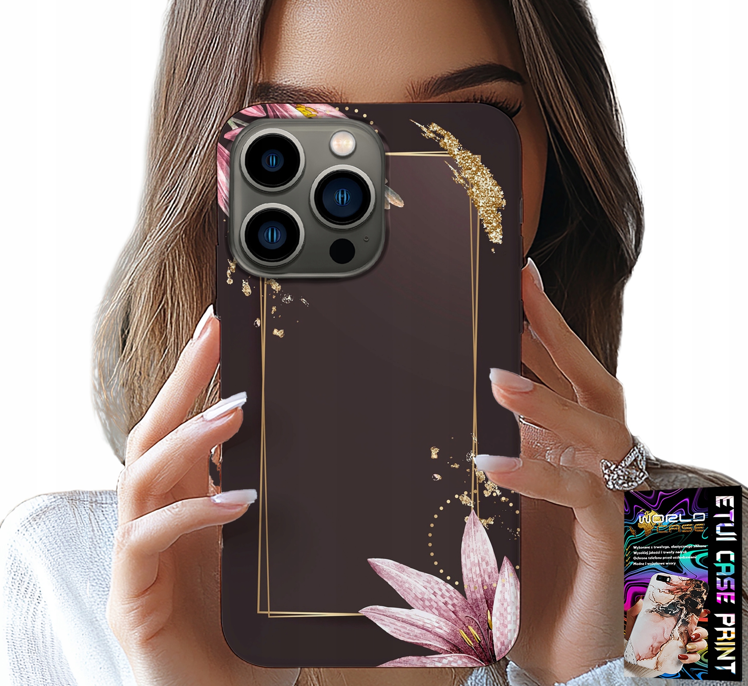 ETUI DO IPHONE 16 PRO - KWIECISTE ELEGANCKIE WZORY OBUDOWA