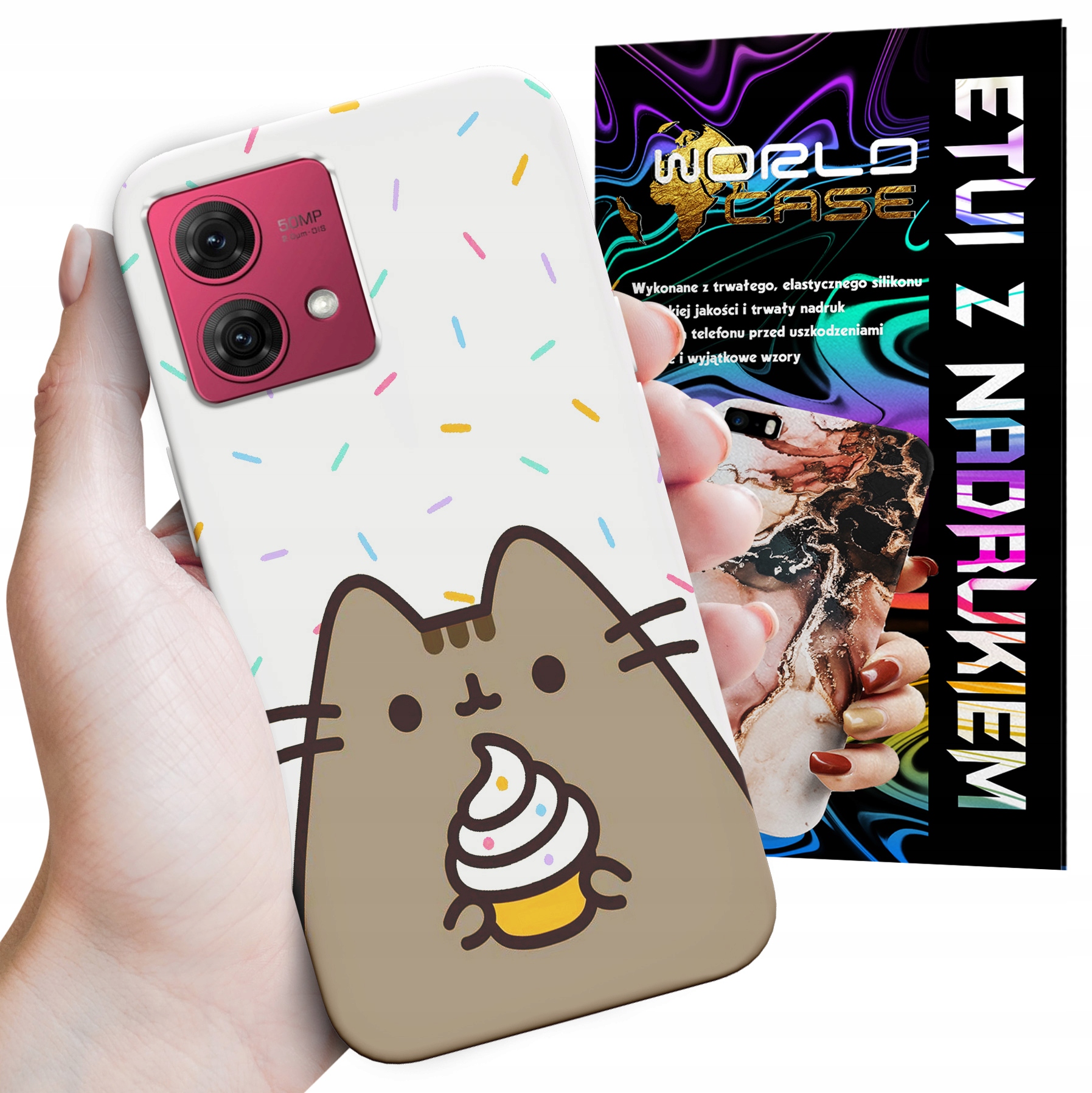 ETUI CASE DO MOTOROLA EDGE 40 NEO - SŁODKI KOTEK KOT OBUDOWA PLECKI