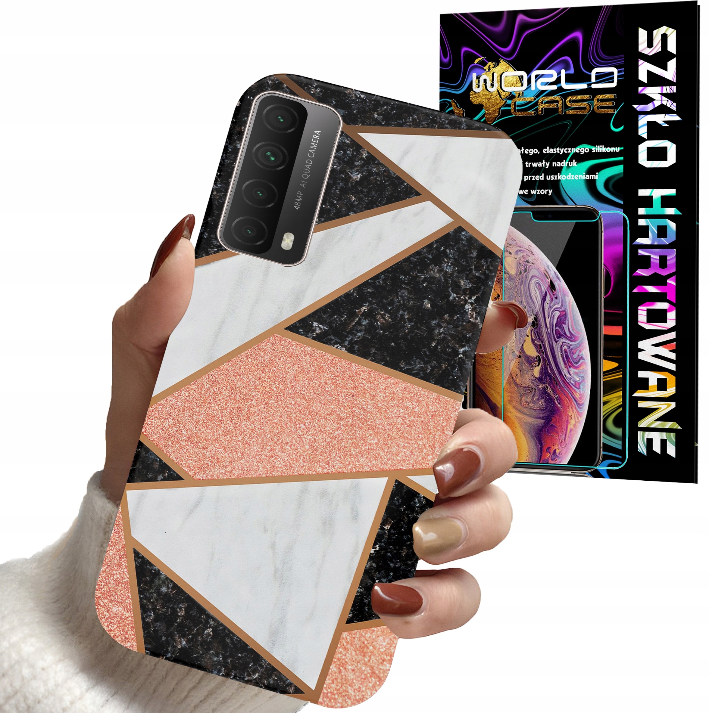 ETUI DO HUAWEI P SMART 2021 - ELEGANCKIE MODNE WZORY DLA KOBIET + SZKŁO