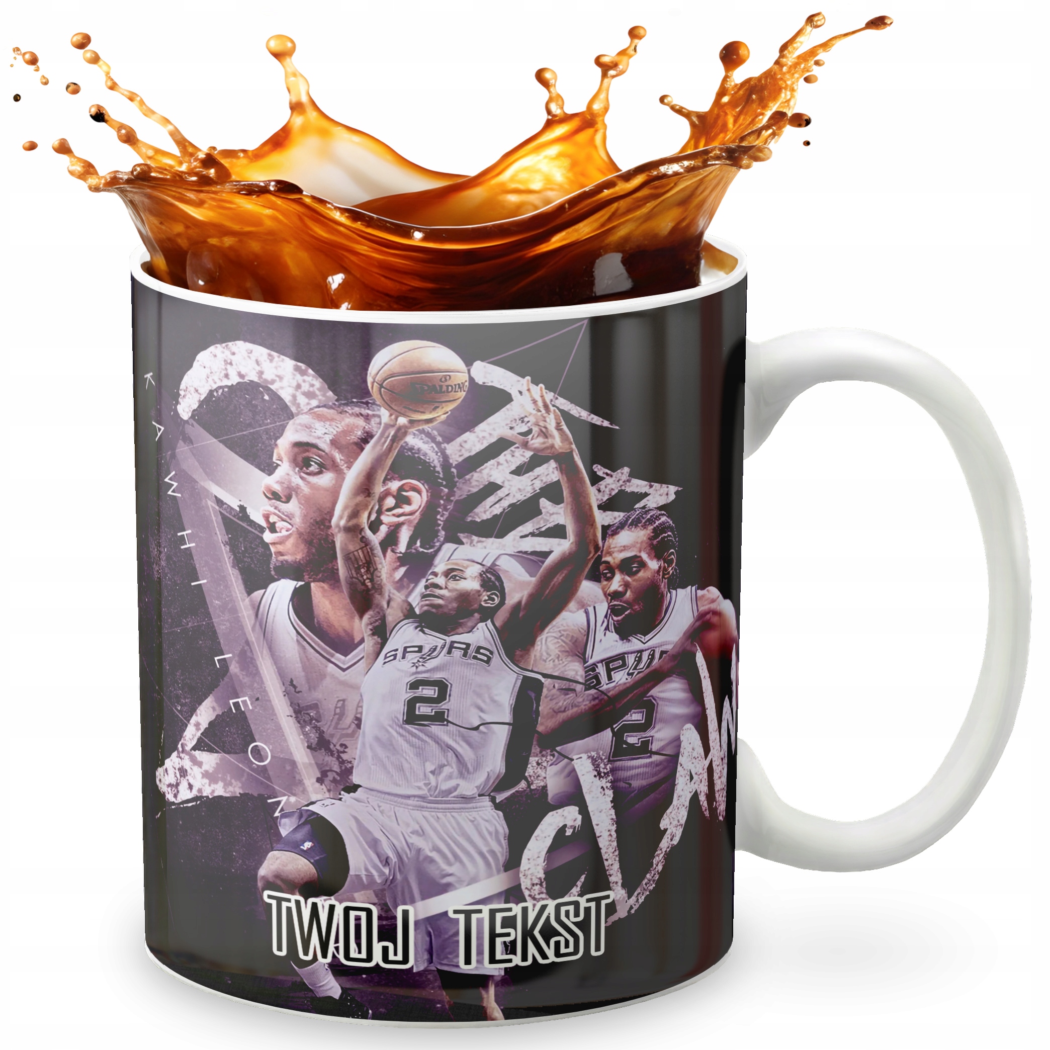 KUBEK 330ml GRAFIKA PREZENT ŚWIĘTA WZÓR - KOSZYKÓWKA SPORT + IMIĘ