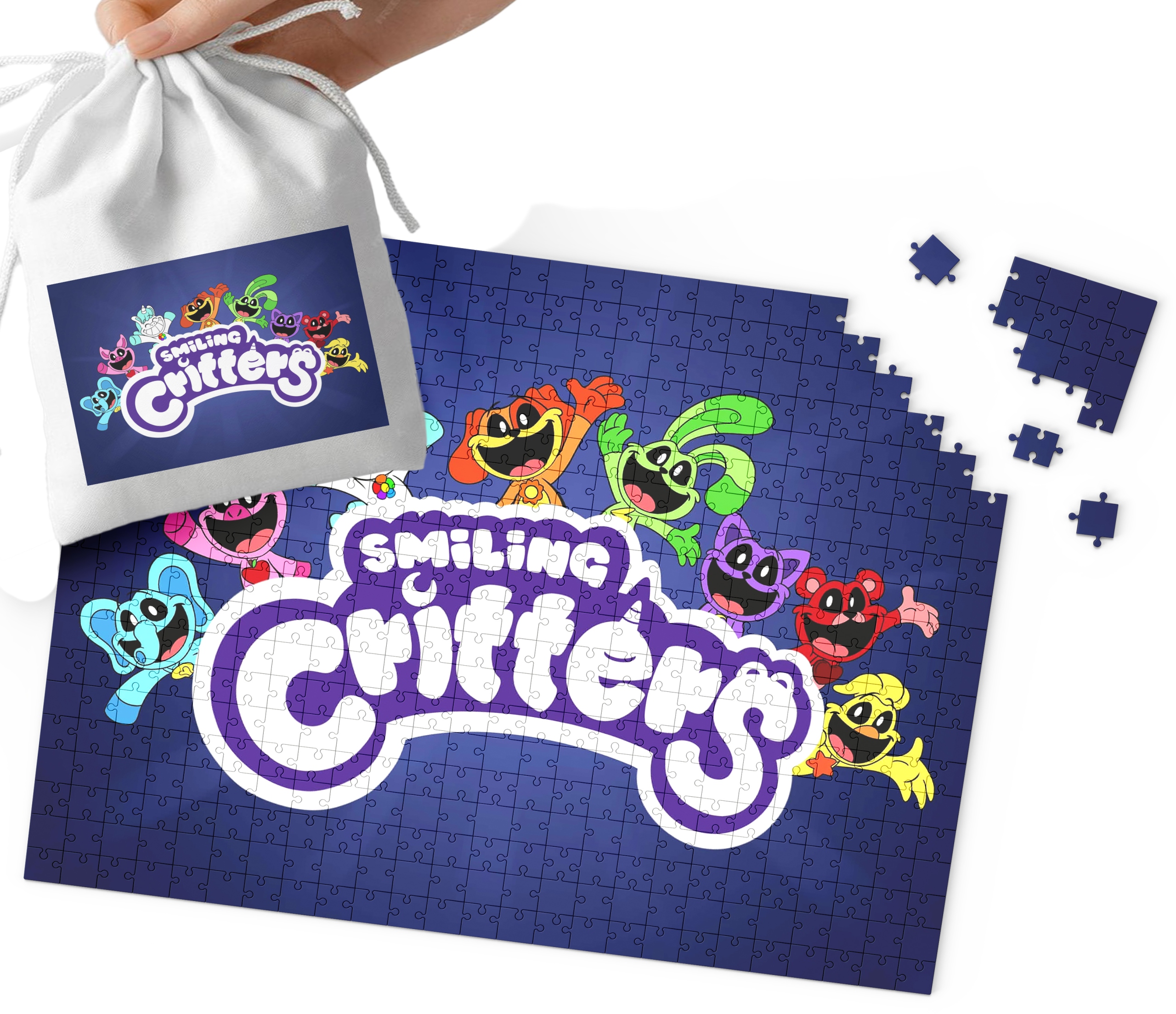 PUZZLE - SMILING CRITTERS WZORY Z BAJEK PREZENT 110EL + WORECZEK