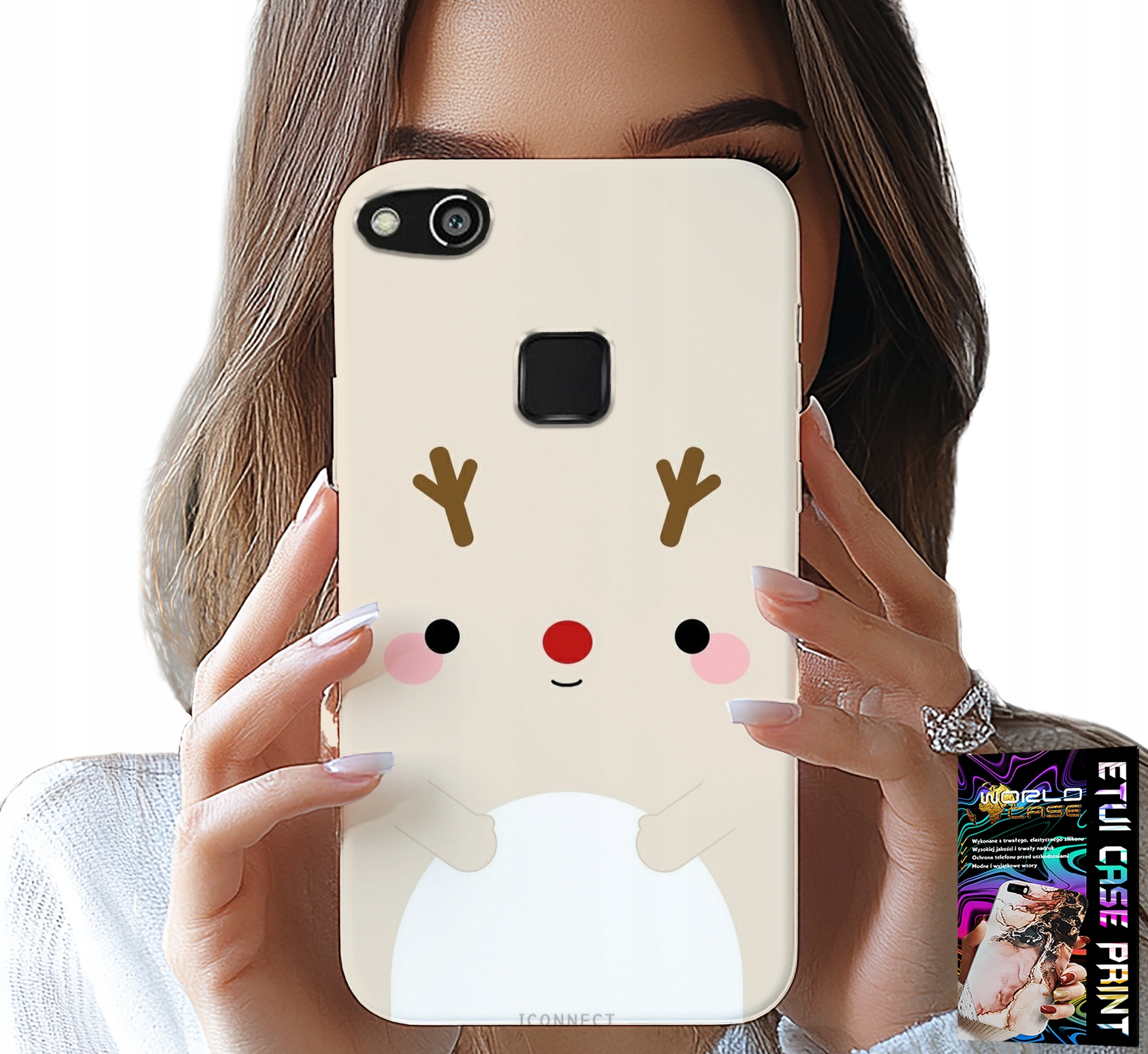 ETUI DO HUAWEI P10 LITE - RENIFEREK, RENIFER, ŚWIĄTECZNE WZORY