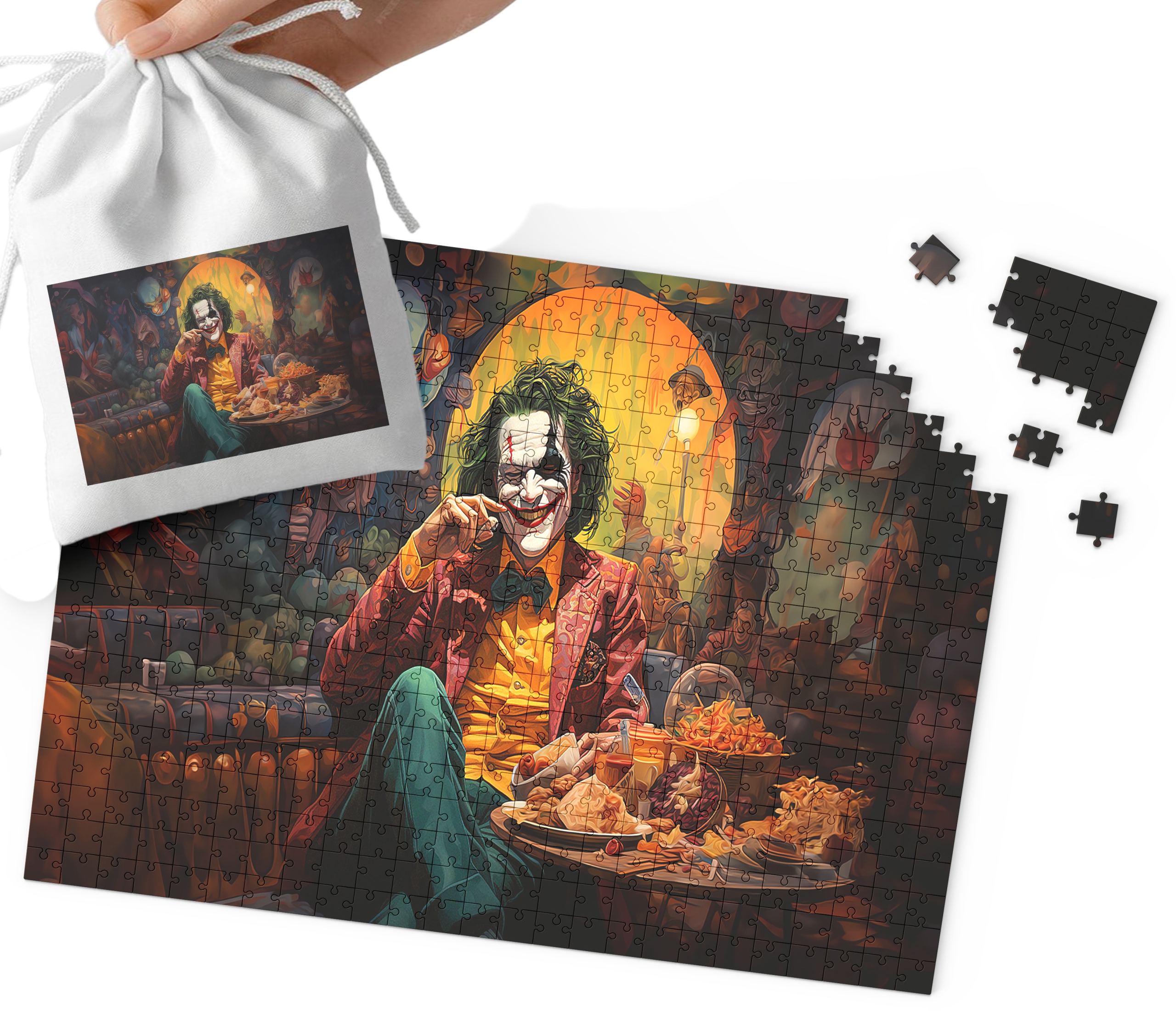 PUZZLE - BATMAN JOKER WZORY Z FILMÓW I GIER 96EL + WORECZEK