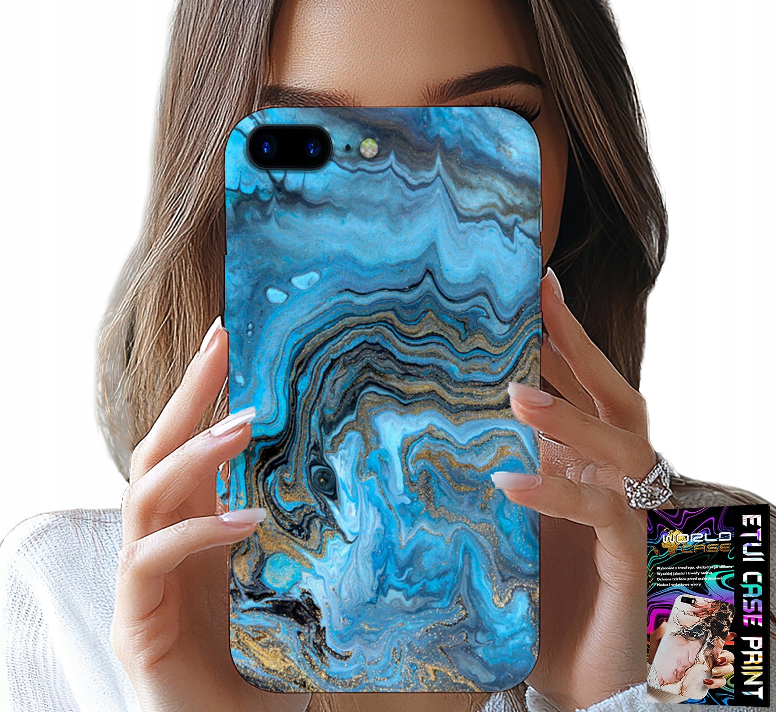 ETUI DO IPHONE ( 7 PLUS ) - MARMURKOWE WZORY OBUDOWA CASE + FOLIA