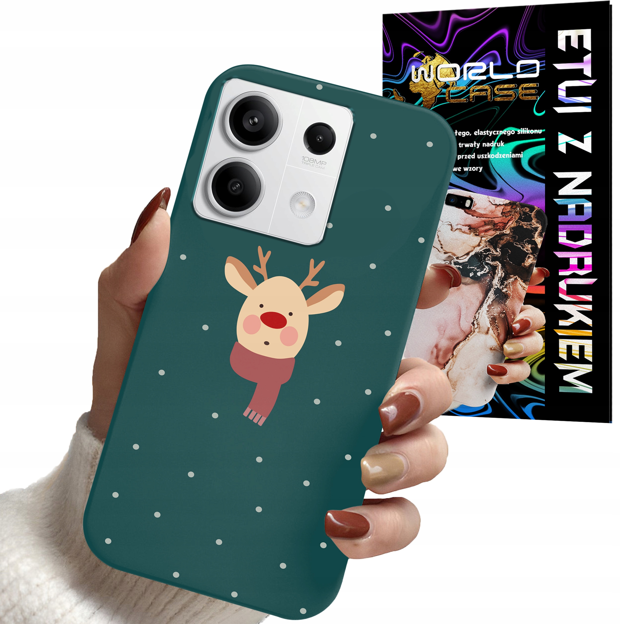ETUI CASE DO XIAOMI NOTE 13 5G - ŚWIĄTECZNE WZORY RENIFER MIKOŁAJ PREZENT