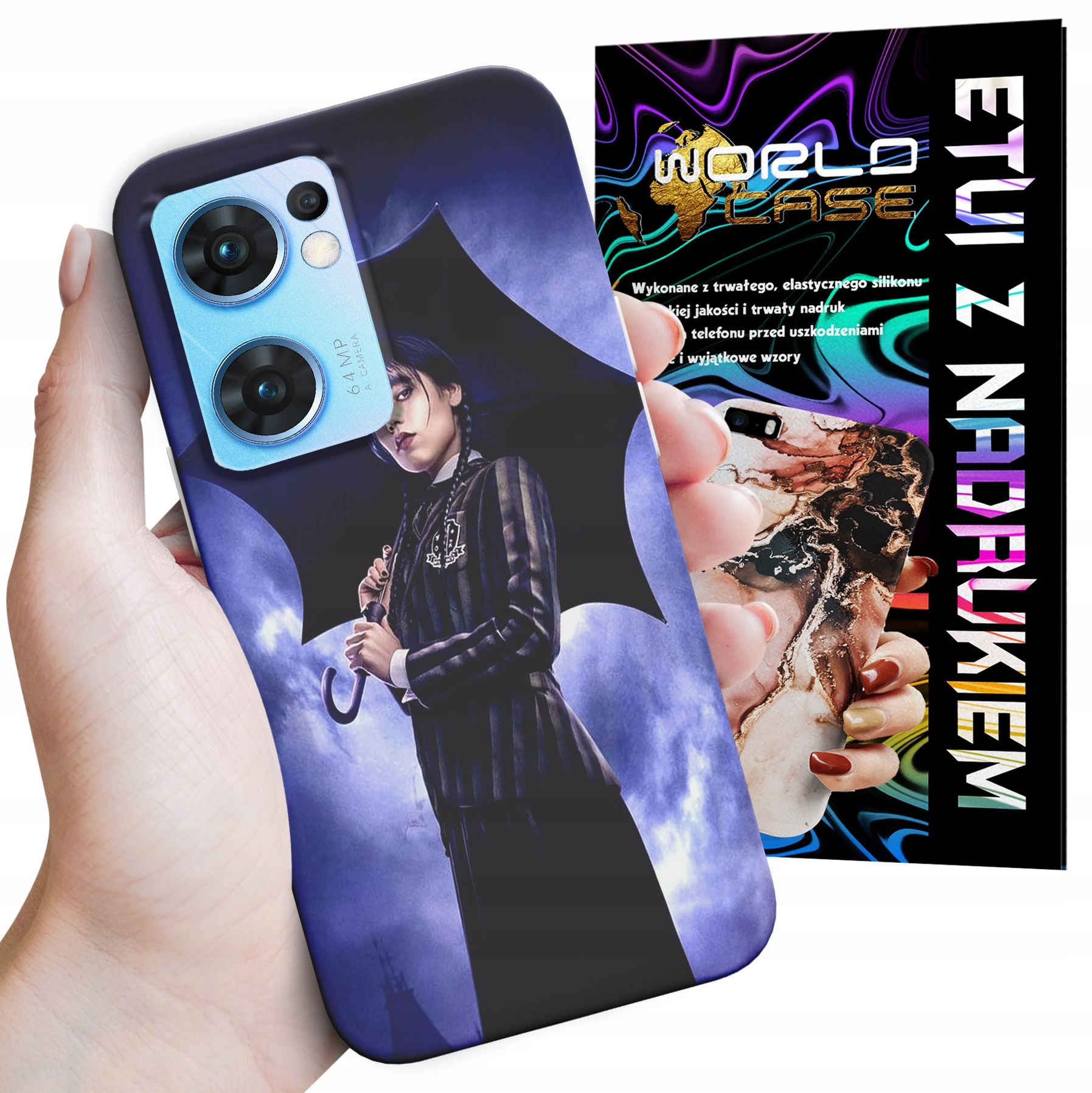 ETUI CASE DO OPPO FIND X5 LITE - ADDAMS Wednesday WIELE WZORÓW Z FILMÓW