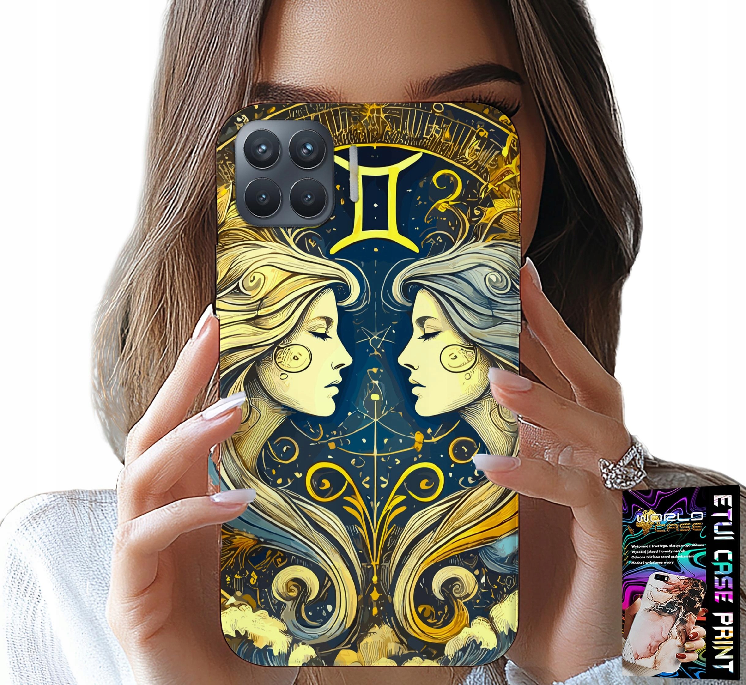 ETUI DO OPPO RENO 4 LITE - ZNAK ZODIAKU, BLIŹNIĘTA ASTRONOMIA CASE