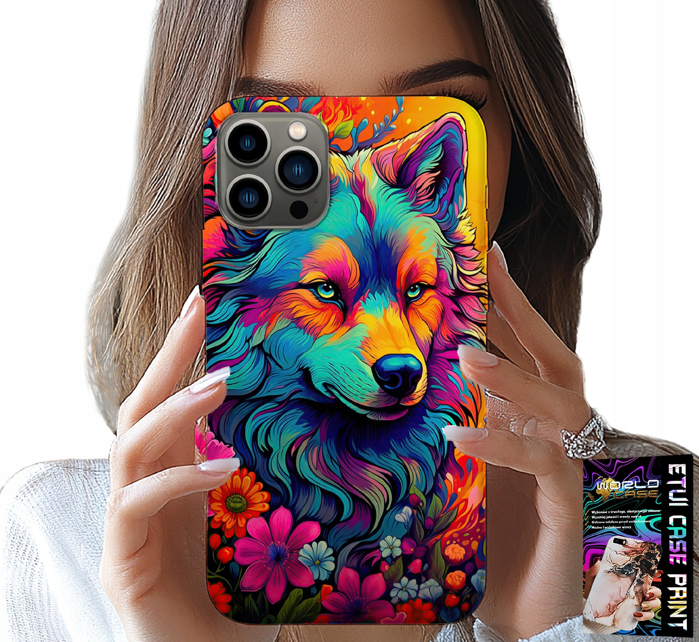 ETUI DO IPHONE 13 PRO MAX - KOLOROWE WZORY, WILK WATAHA SWORA CASE