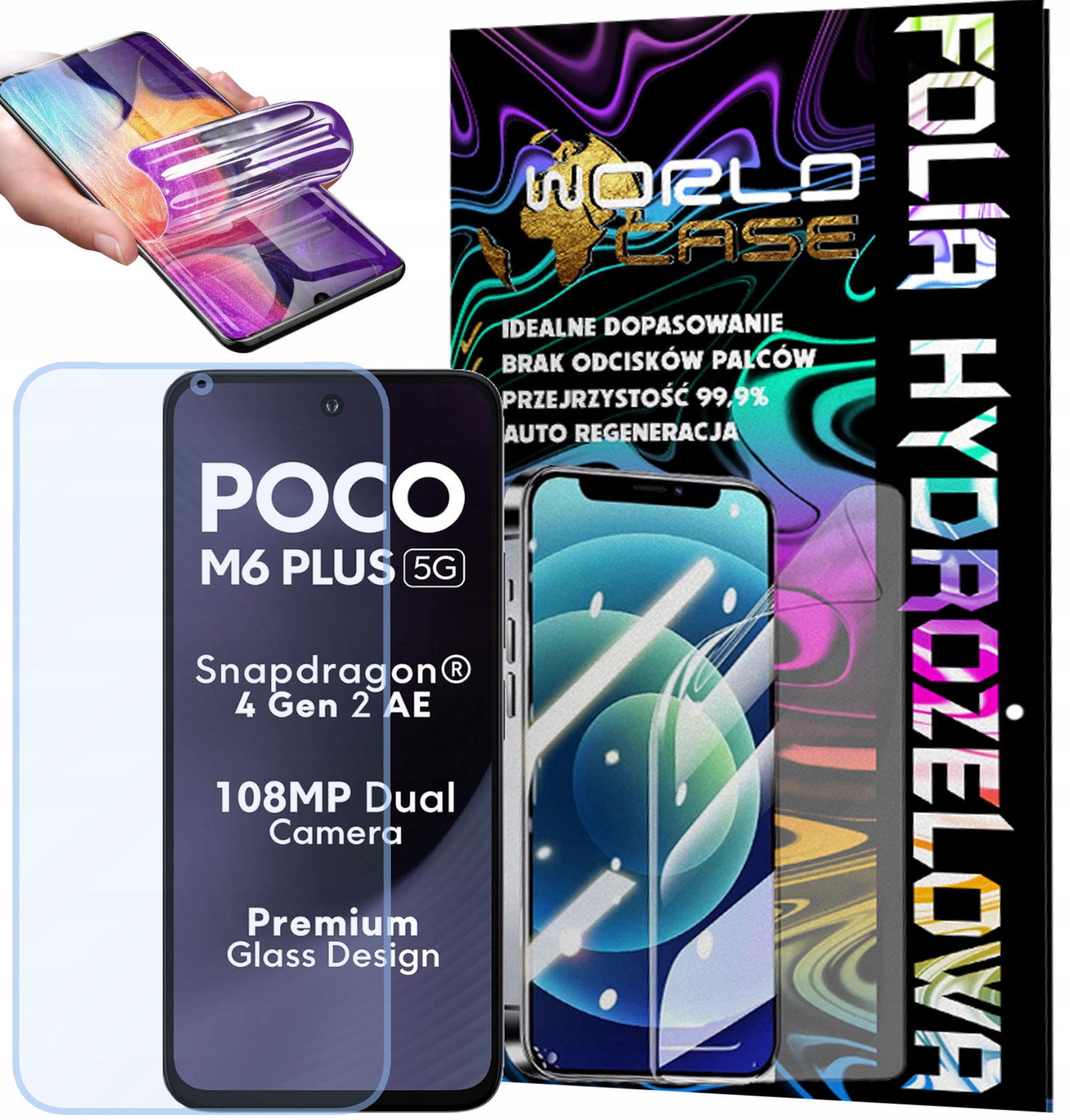FOLIA HYDROŻELOWA OCHRONNA DO POCO M6 PLUS NA EKRAN MOCNA