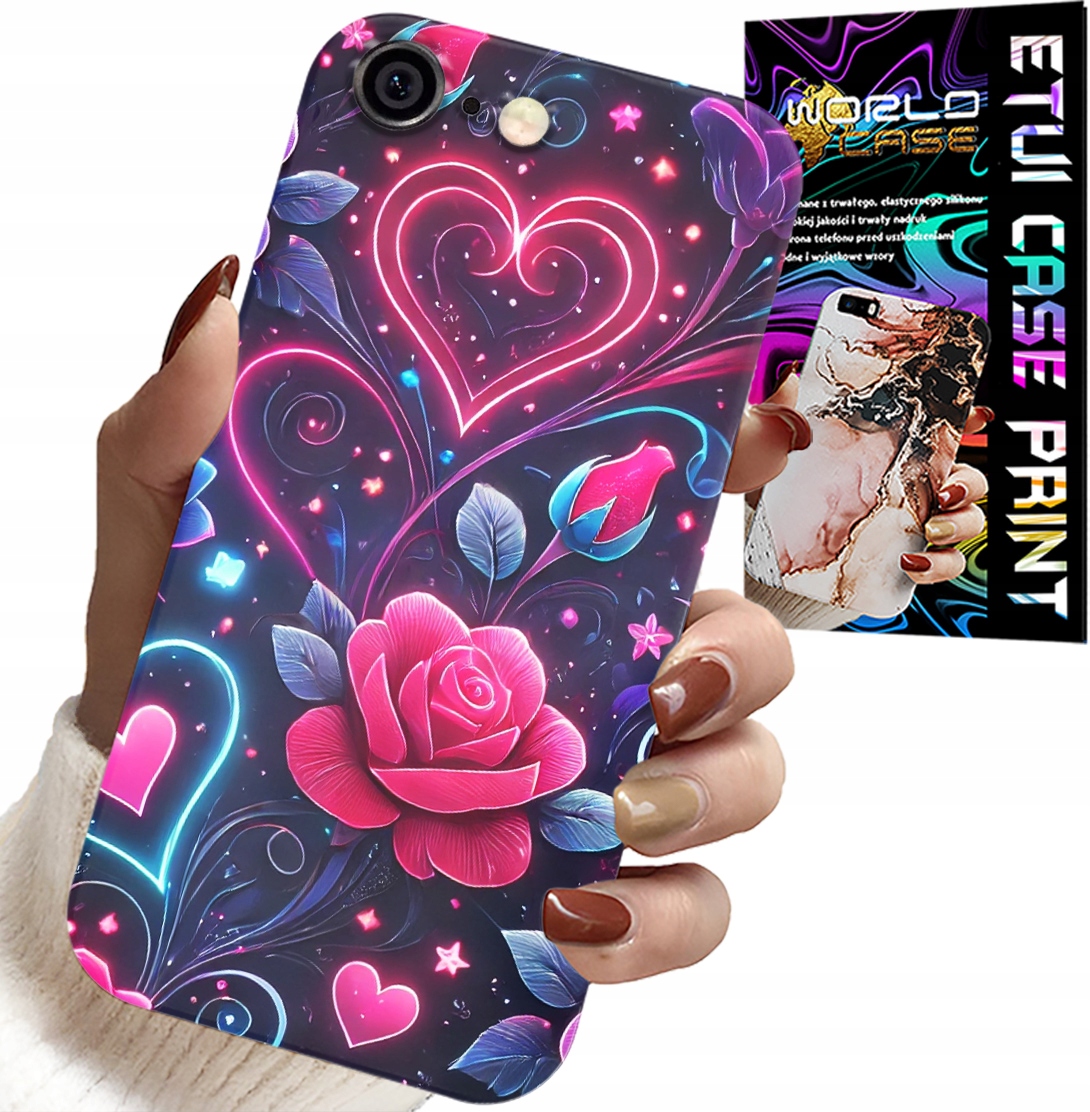 ETUI DO IPHONE ( 6 PLUS ) - SERCE, RÓŻA, NASTOLETNIE CASE + SZKŁO
