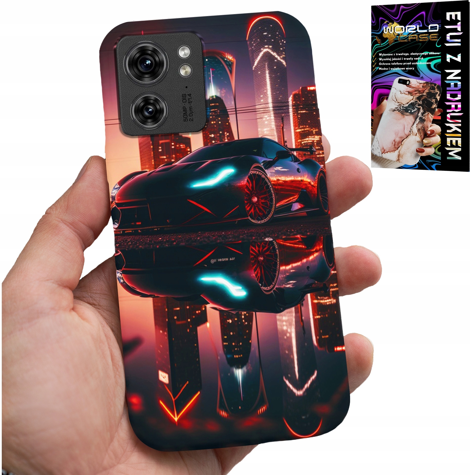 ETUI DO MOTOROLA EDGE 40 - SAMOCHODY FAN, WZORY DLA MĘŻCZYZN +FOLIA