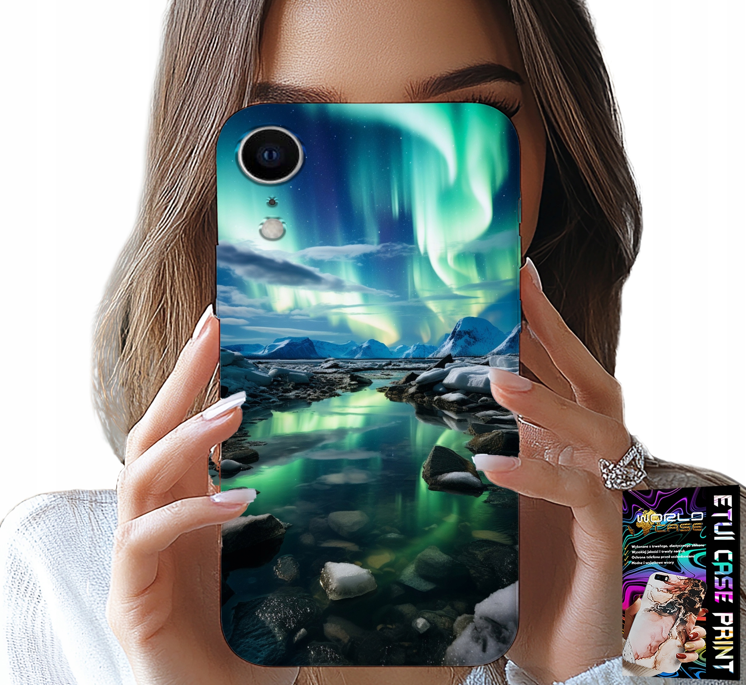 ETUI DO IPHONE XR - ALASKA ZORZA POLARNA STAWIK CASE + SZKŁO