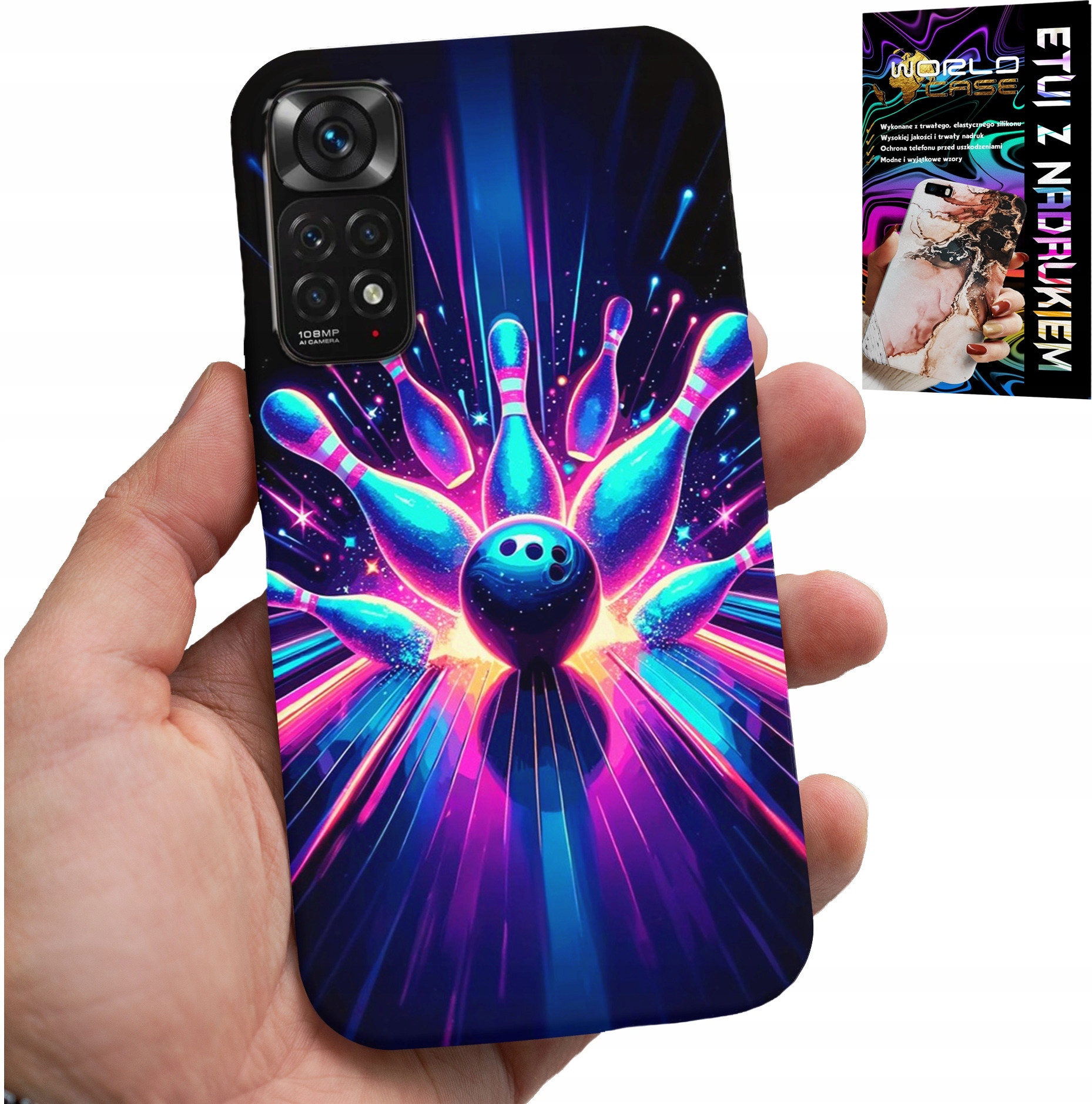 ETUI DO XIAOMI NOTE 11 PRO - KRĘGLE BOWLING STRIKE POKROWIEC, PLECKI