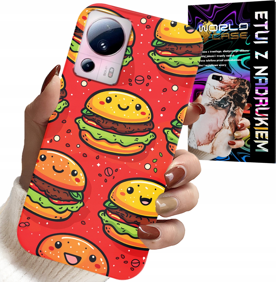 ETUI DO XIAOMI 13 LITE - SŁODKIE UŚMIECHNIĘTE BURGERY POKROWIEC