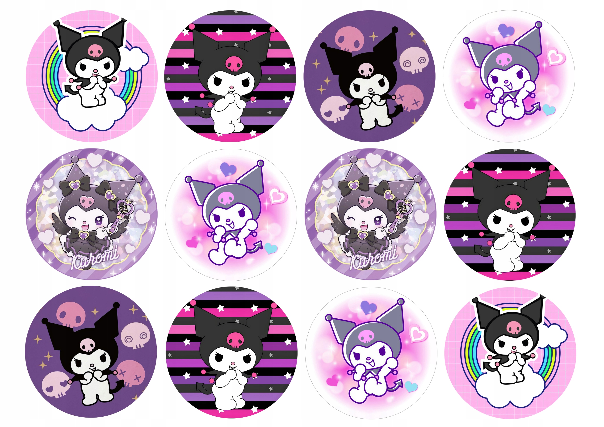 OPŁATEK na BABECZKI MUFFINKI zestaw na urodziny 12szt. - KURO.MI HEL.LO