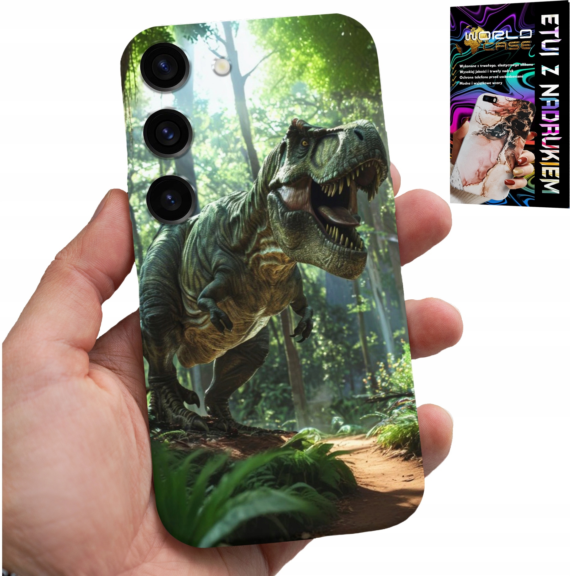 ETUI DO SAMSUNG GALAXY S23 - DINO DINOZAUR TYRANOZAUR CASE + SZKŁO