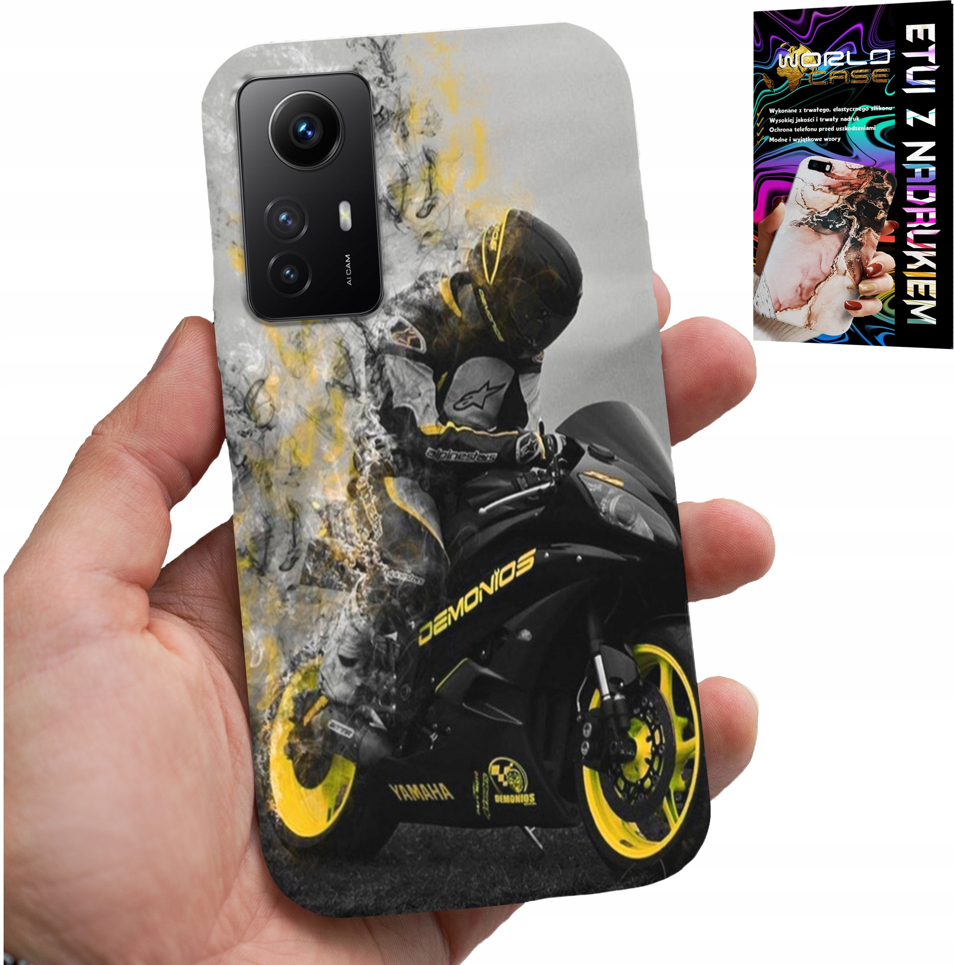 ETUI DO XIAOMI NOTE 12S 4G - MOTOR MOTOCYKLE FAN WIELE WZORÓW PLECKÓW