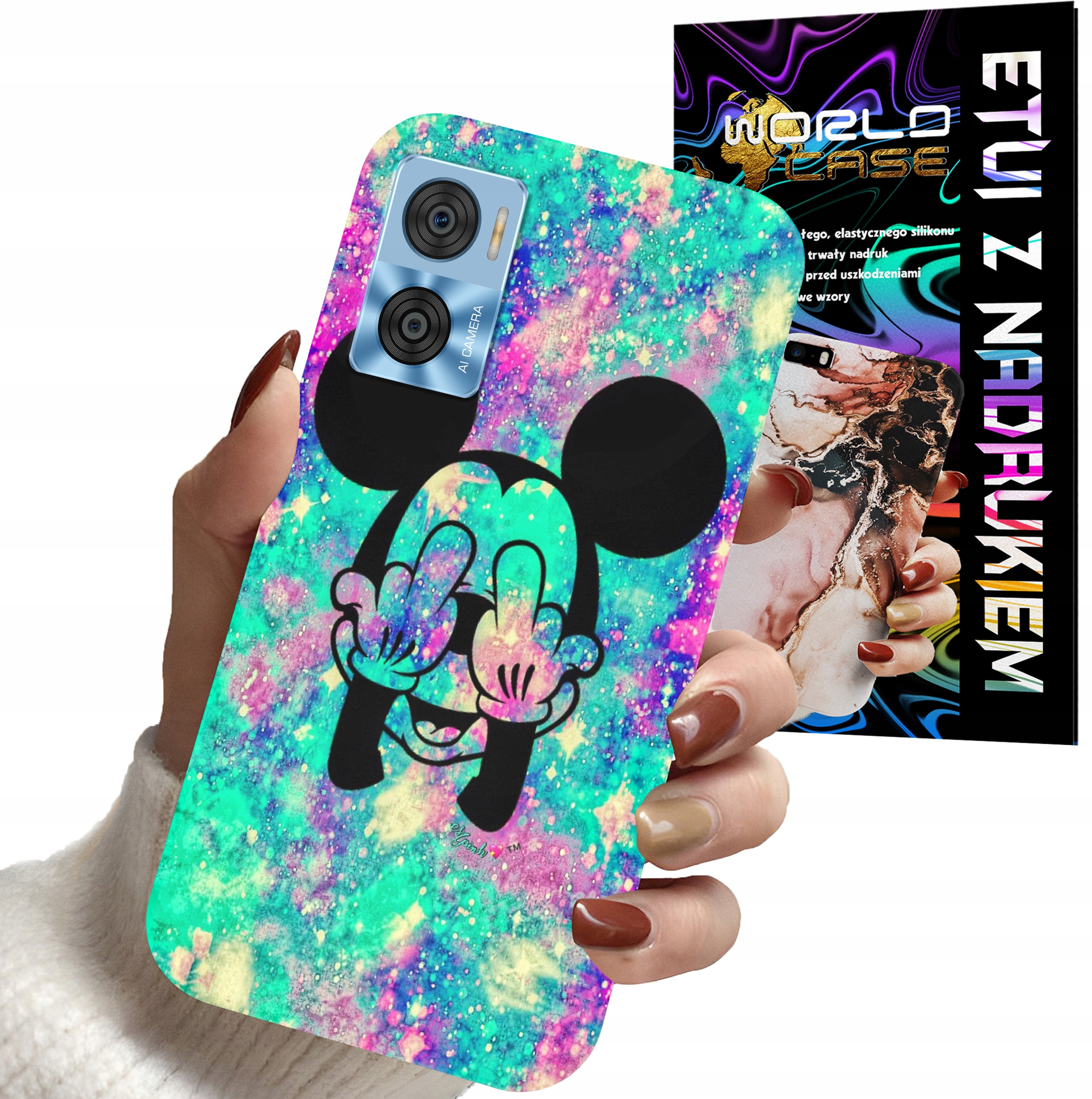 ETUI CASE DO MOTOROLA MOTO E22 / E22i - MYSZKA MINNIE DAMSKIE WZORY PLECKI