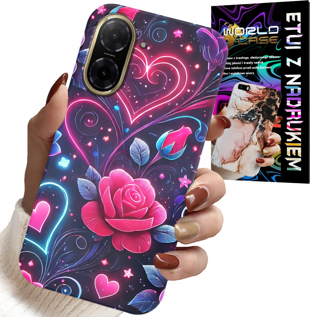 ETUI DO XIAOMI POCO X7 PRO 5G - SERCE, RÓŻA, NASTOLETNIE CASE + SZKŁO