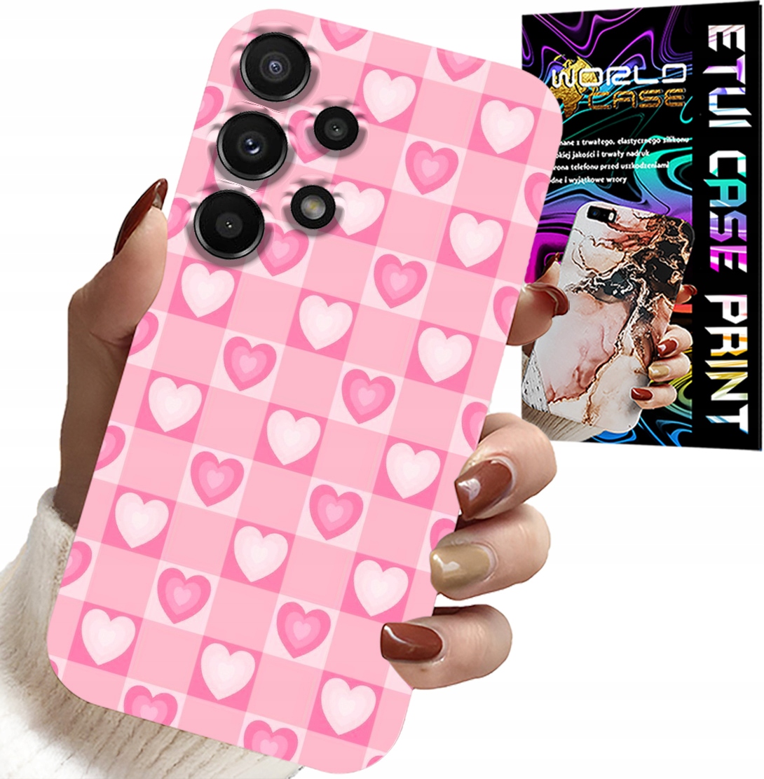 ETUI DO SAMSUNG GALAXY A32 5G - SERCA KRATKA RÓŻOWA OBUDOWA CASE + SZKŁO