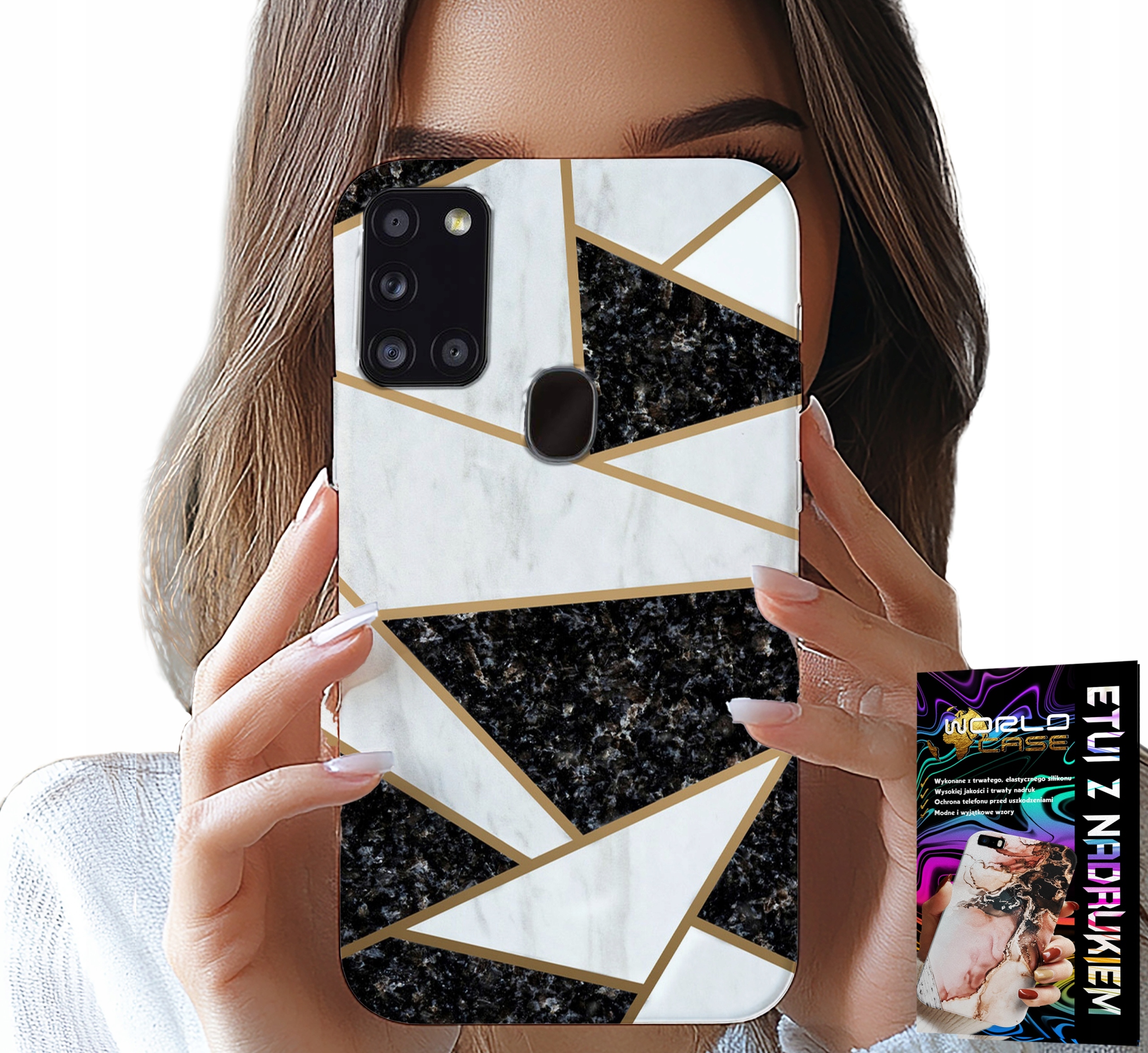 ETUI DO SAMSUNG GALAXY A21s - ELEGANCKIE MODNE WZORY CASE + SZKŁO