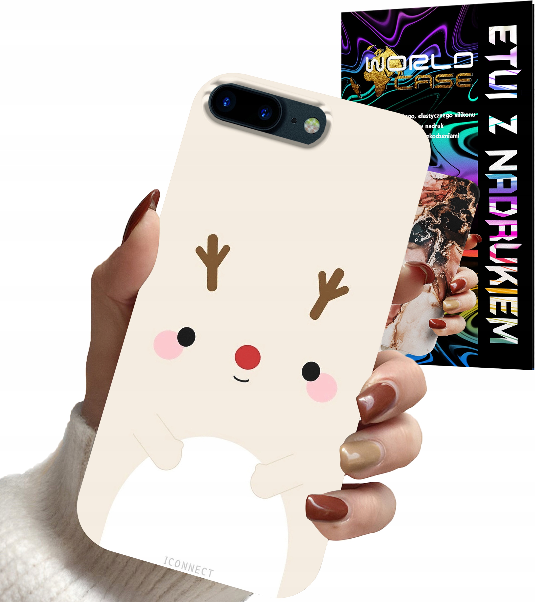 ETUI CASE DO IPHONE 7+ 8+ PLUS - ŚWIĄTECZNE WZORY RENIFER MIKOŁAJ ŚWIĘTA