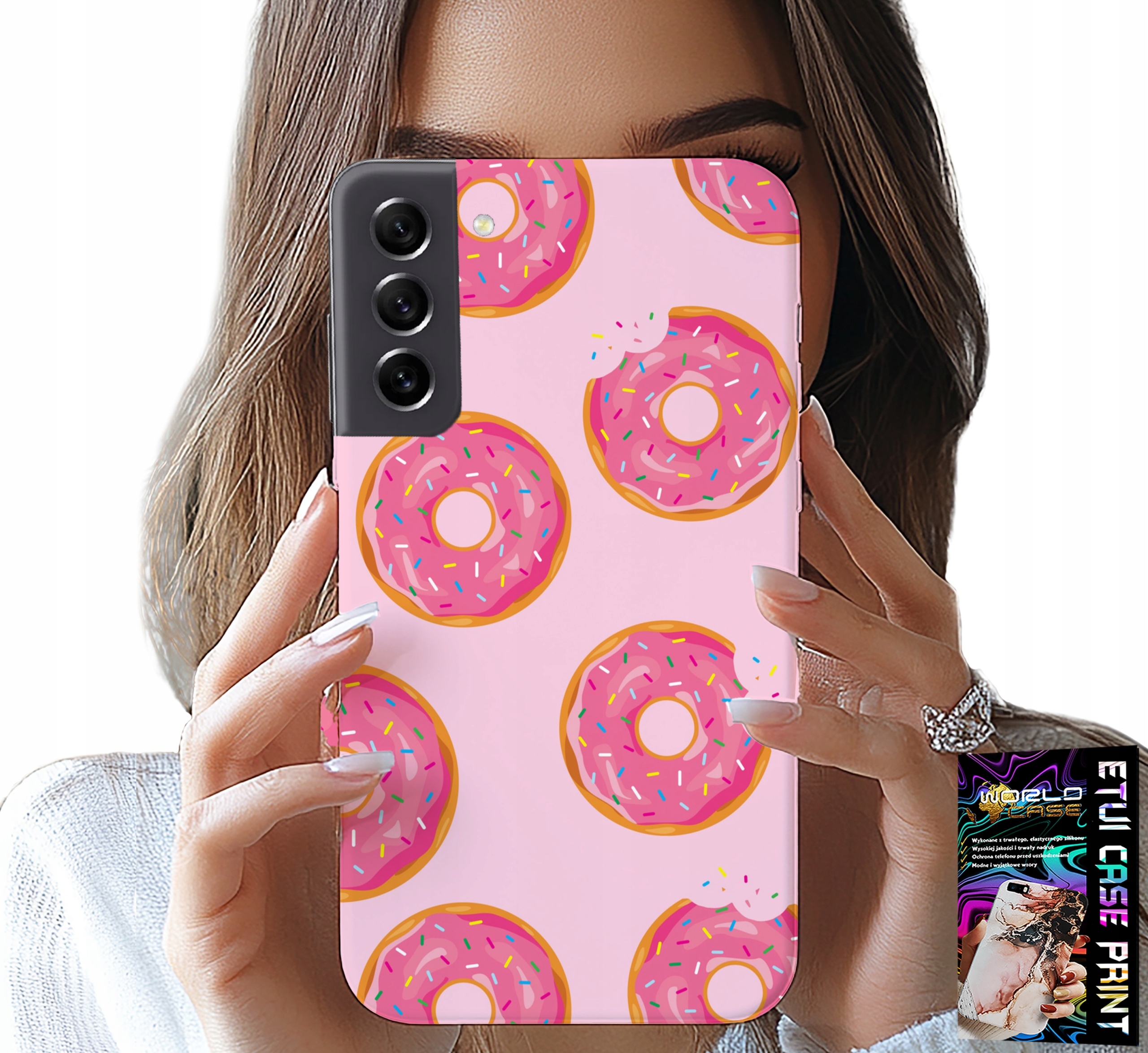 ETUI DO SAMSUNG GALAXY S22 - WZÓR Z PĄCZKAMI DONATAMI POLEWĄ CUKROWĄ