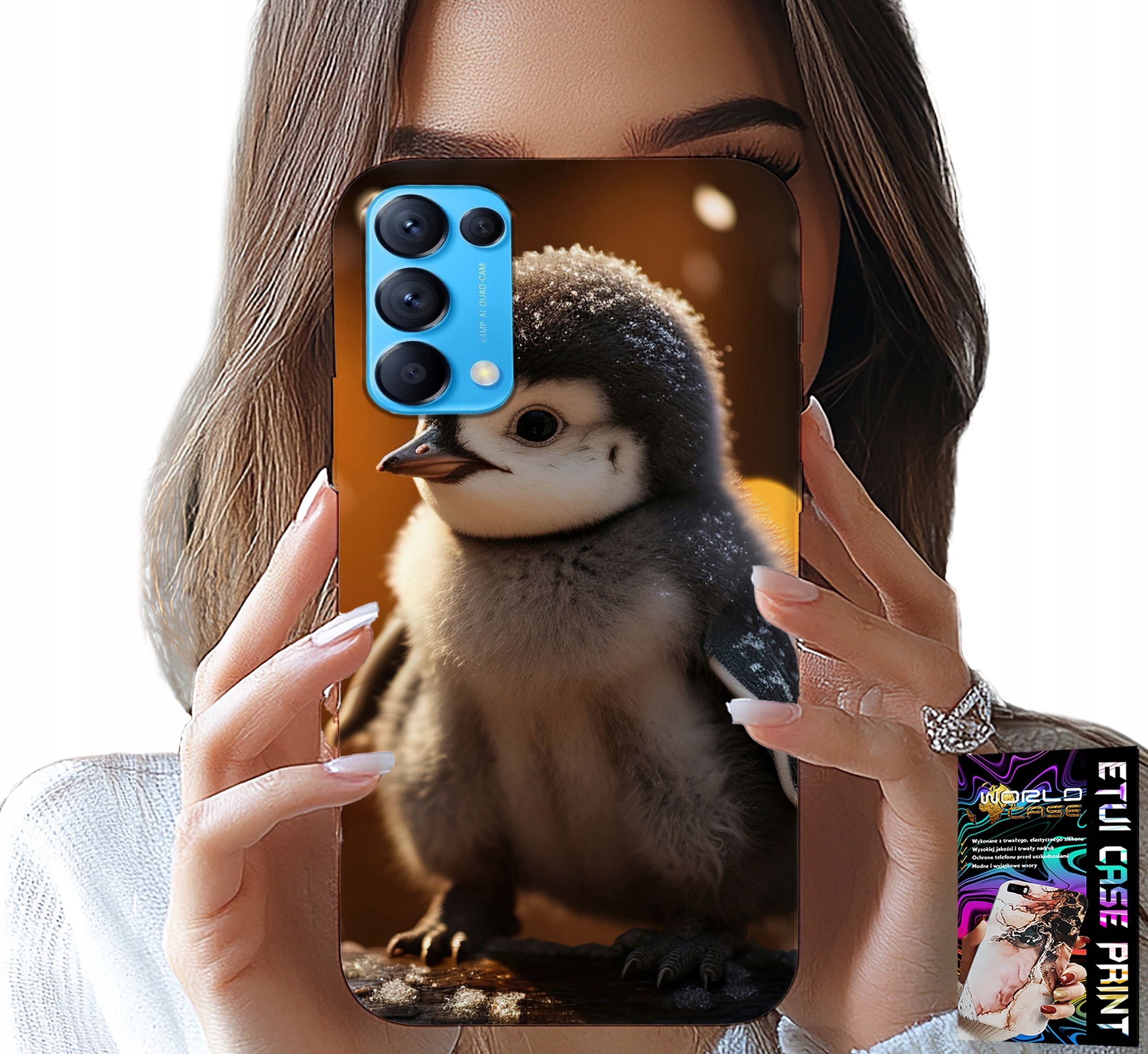 ETUI DO OPPO FIND X3 LITE - SŁODKI PINGWIN, TUPTAK, MADAGASKAR WZORY