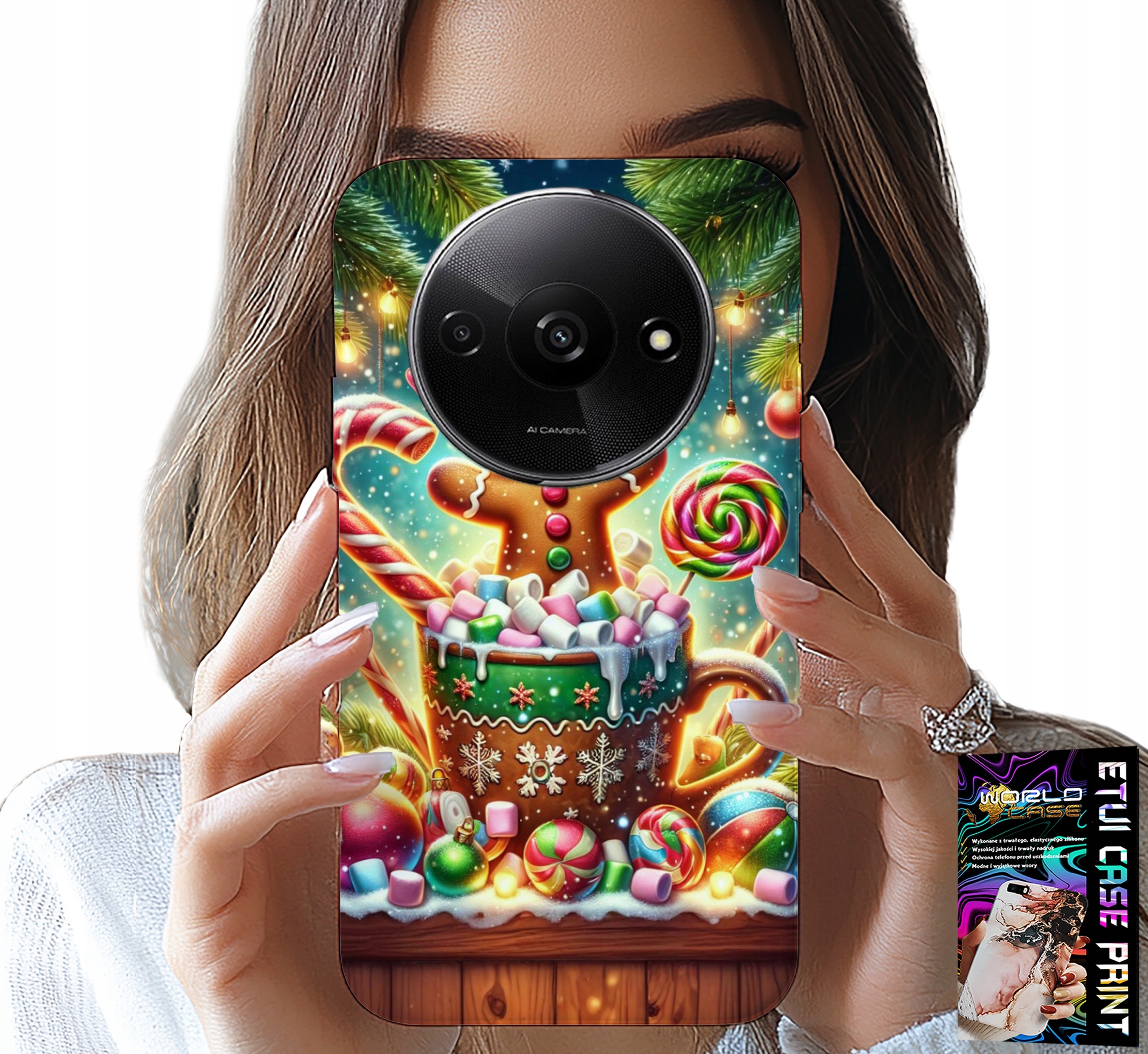 ETUI DO XIAOMI REDMI A3 - PIERNIK PIERNIKI ŚWIĄTECZNE WZORY +SZKŁO