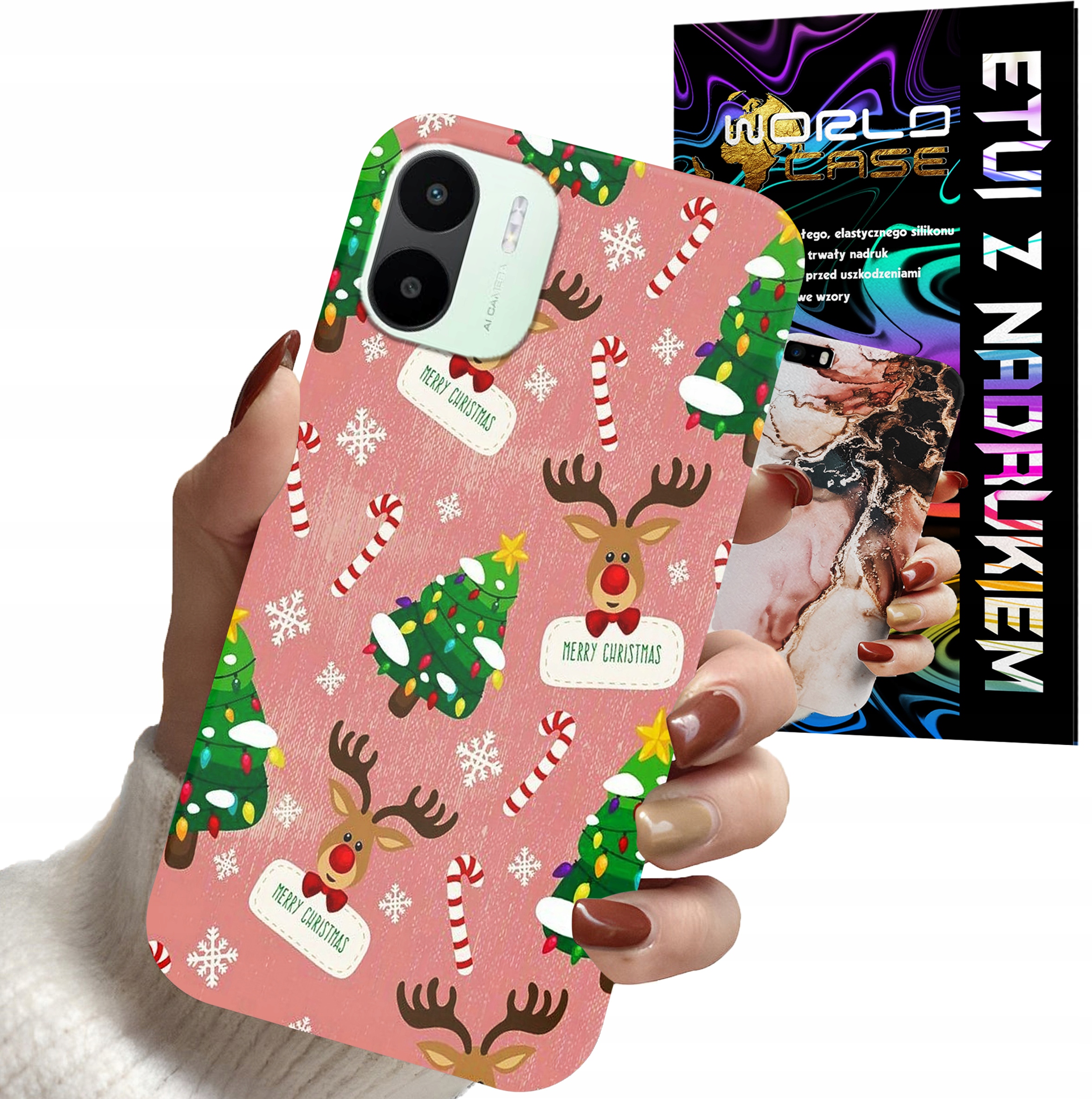 ETUI CASE DO XIAOMI REDMI A1 - ŚWIĄTECZNE WZORY NA ŚWIĘTA RENIFER CHOINKA