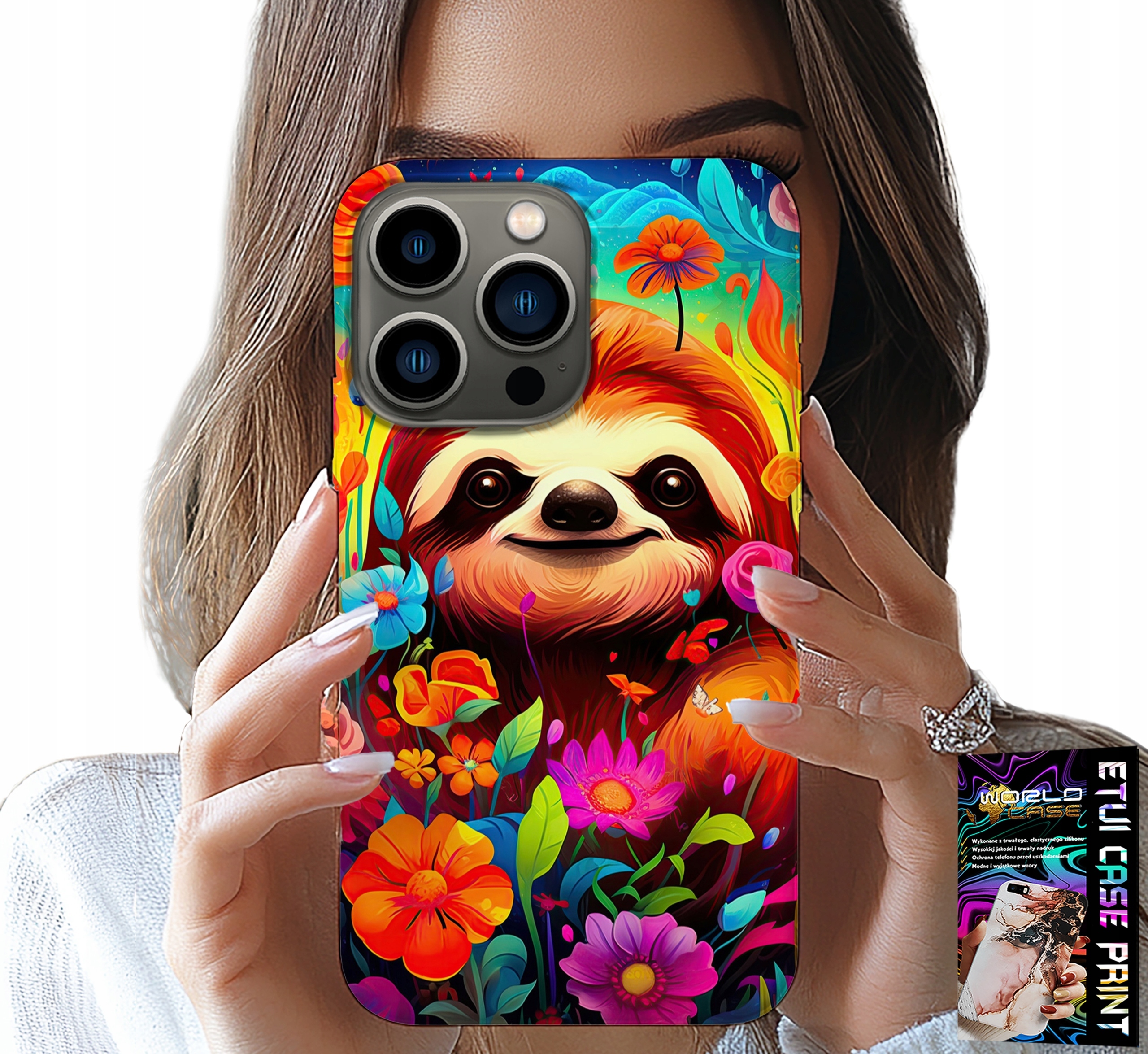 ETUI DO IPHONE 15 PRO - KOLOROWE WZORY KOALA ZWIERZĘTA + SZKŁO