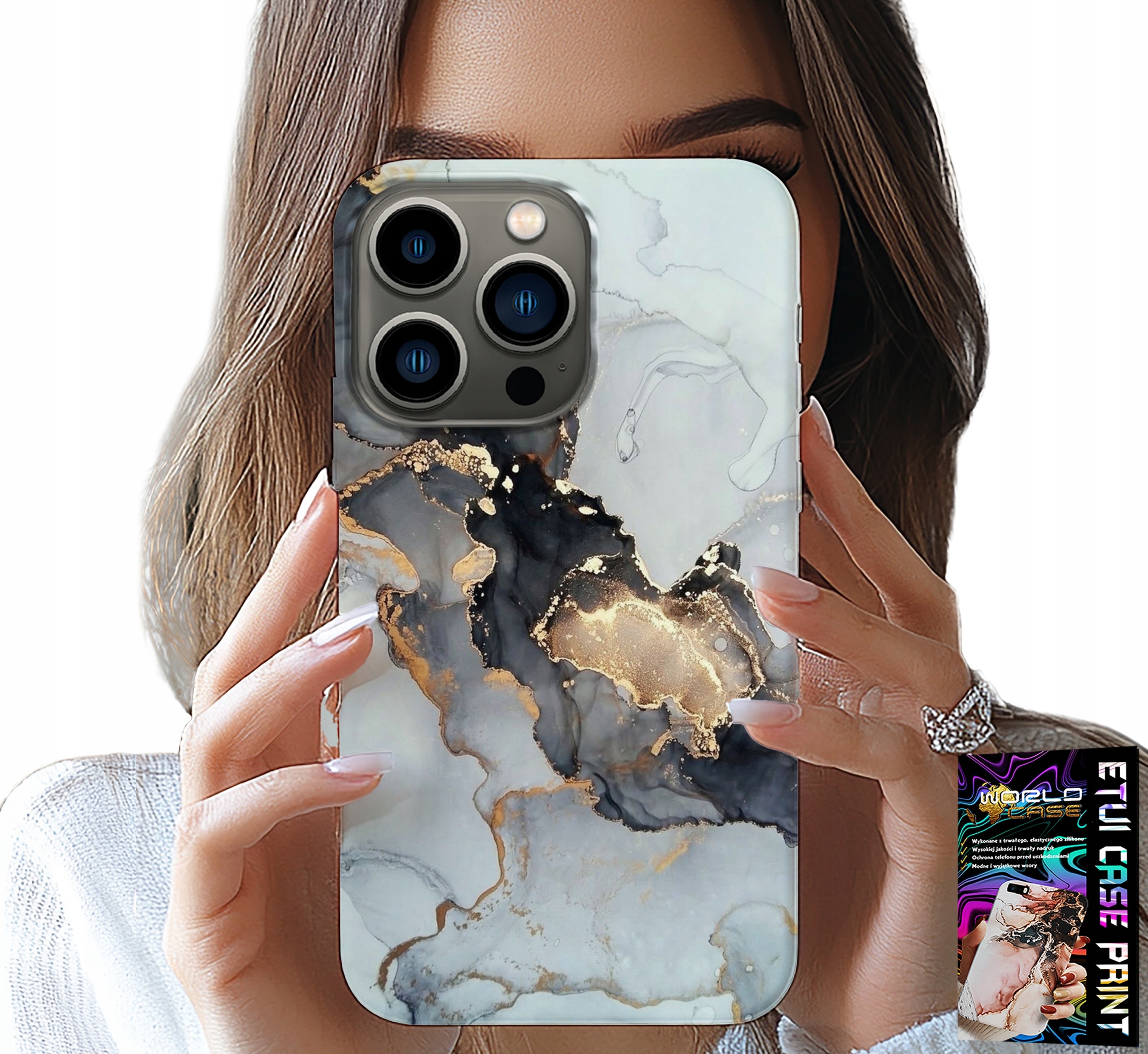 ETUI DO IPHONE 15 PRO MAX - ELEGANCKI MARMUREK MODNE KOBIECE WZORY