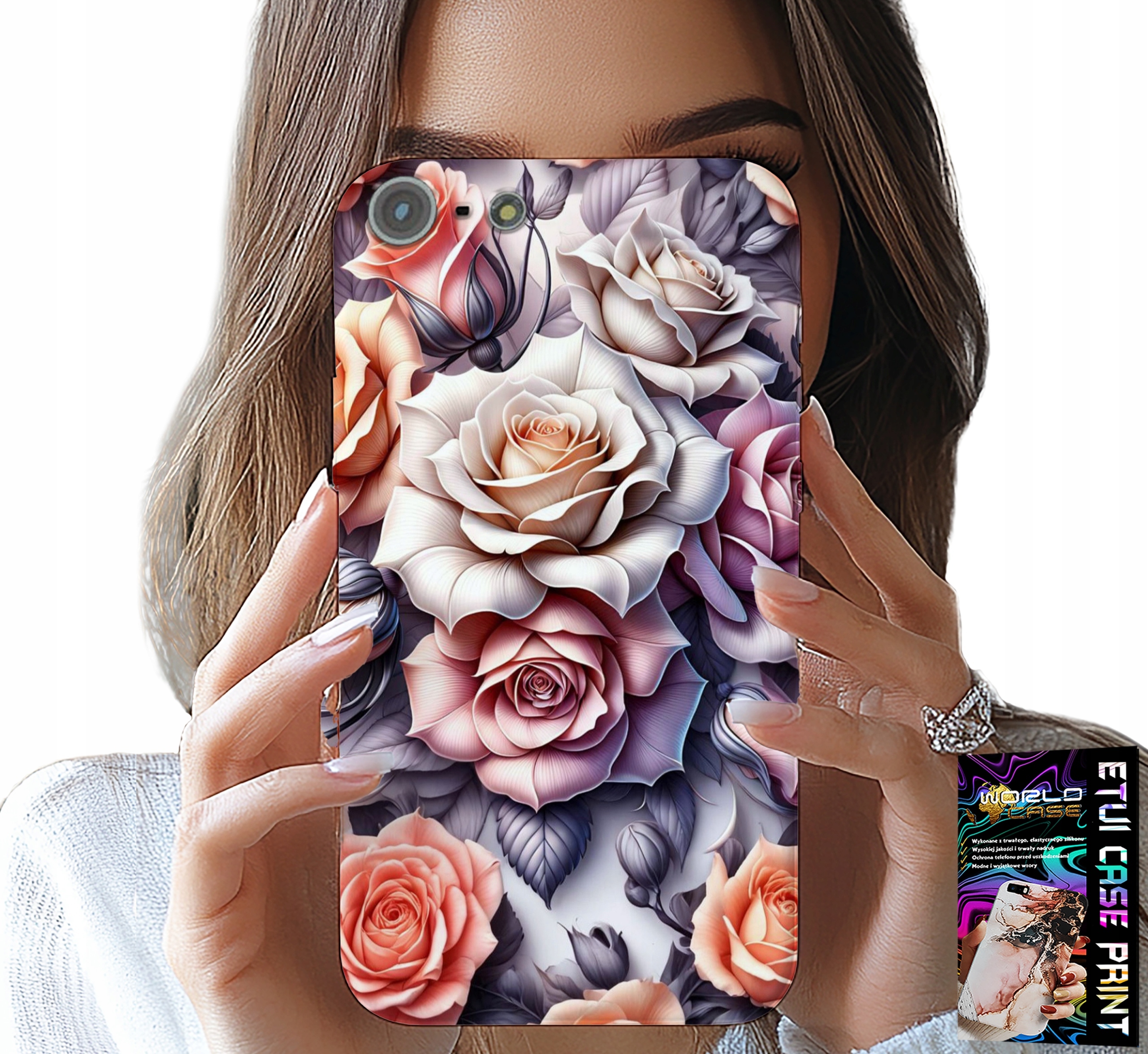 ETUI DO IPHONE 5 / 5S / 5C - KWIECISTE WZORY RÓŻA RÓŻE KWIATKI CASE