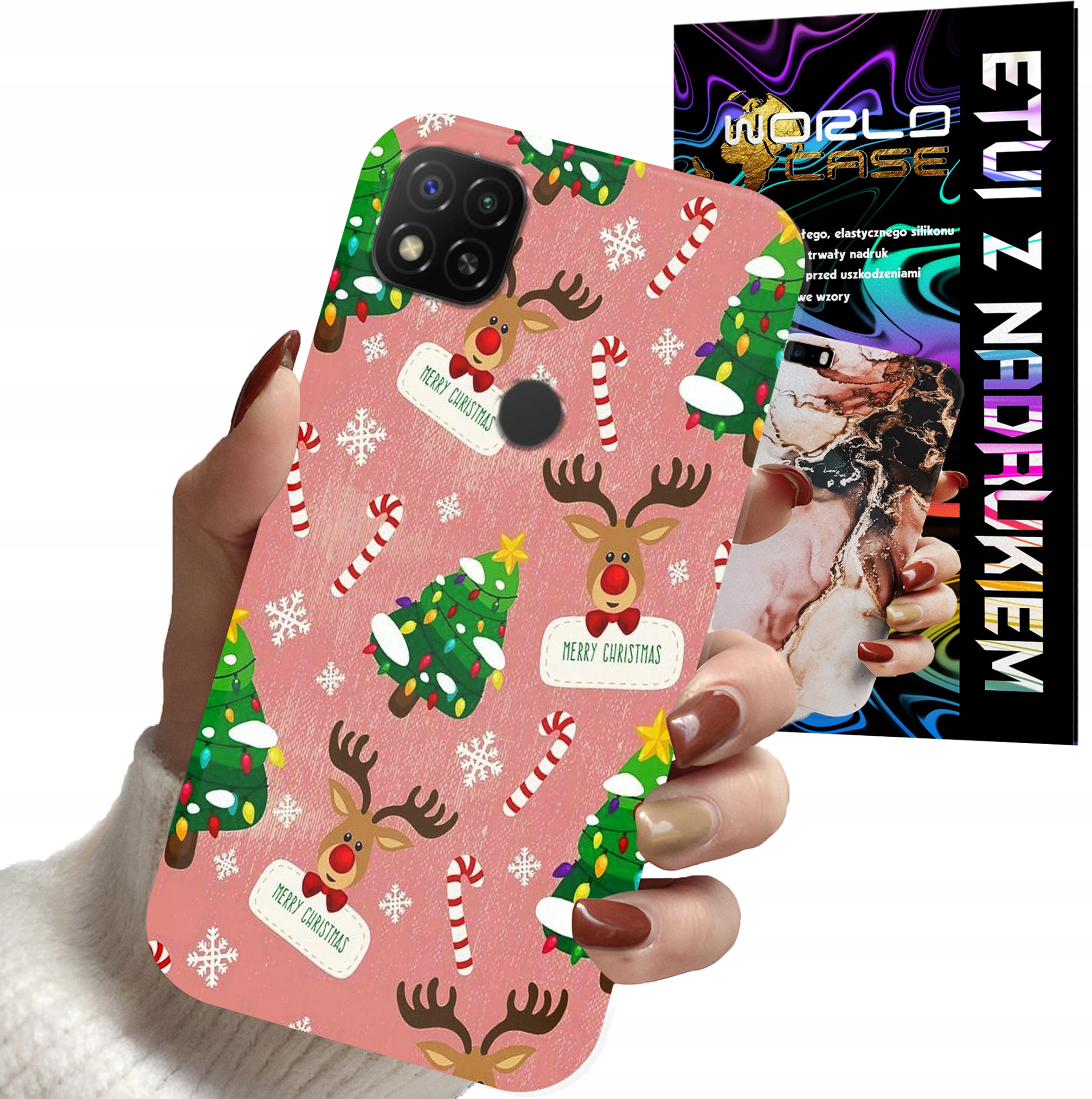ETUI CASE DO XIAOMI REDMI 9C - ŚWIĄTECZNE WZORY NA ŚWIĘTA RENIFER CHOINKA