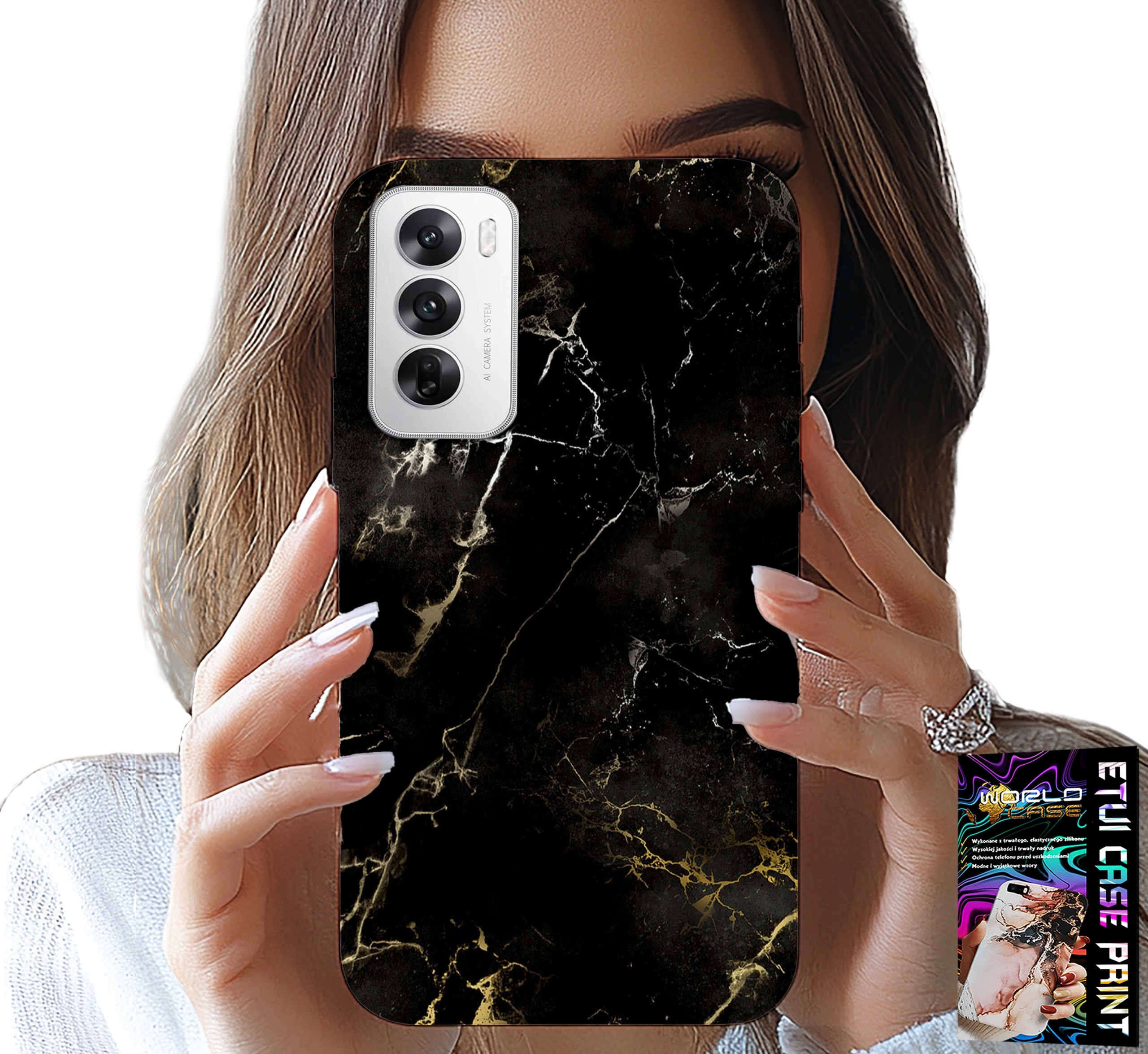 ETUI DO OPPO RENO12 5G - KAMIENNE ELEGANCKIE WZORY FUTERAŁ CASE