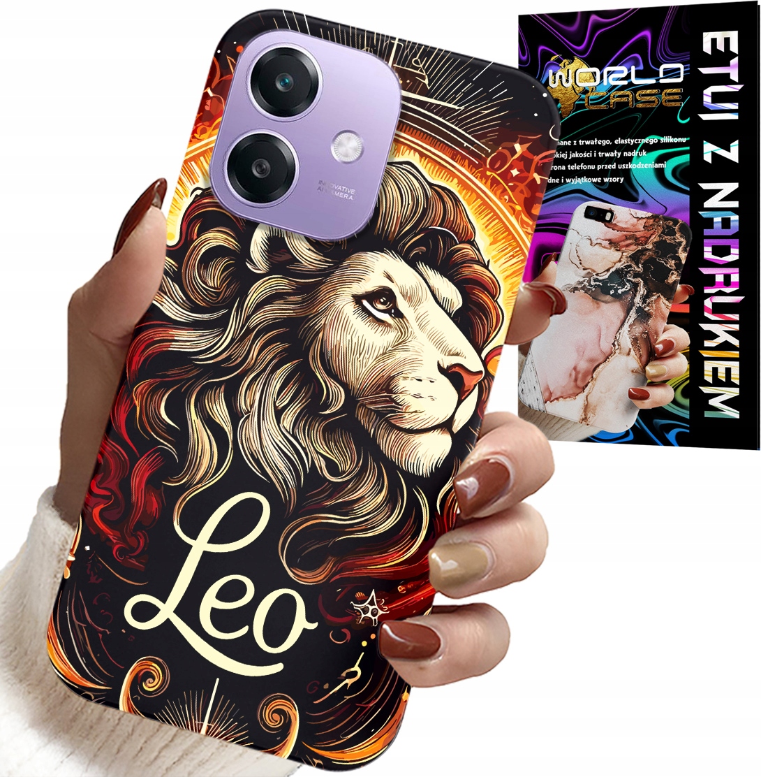 ETUI DO OPPO A60 5G - LEW, ZNAK ZODIAKU ASTRONOMIA, CASE + SZKŁO