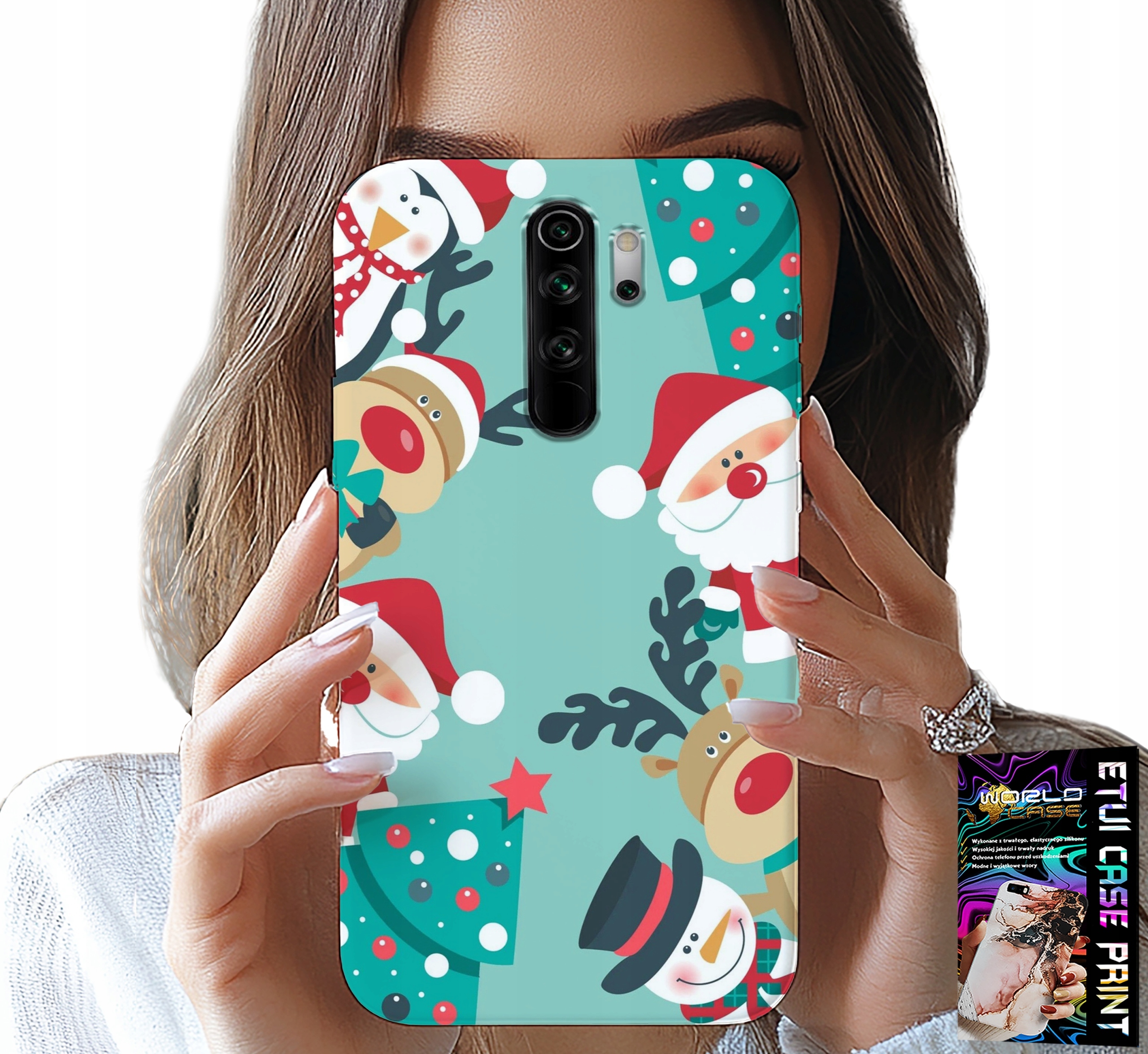 ETUI DO XIAOMI NOTE 8 PRO - MIKOŁAJ, RENIFER BAŁWAN ŚWIĄTECZNE WZORY